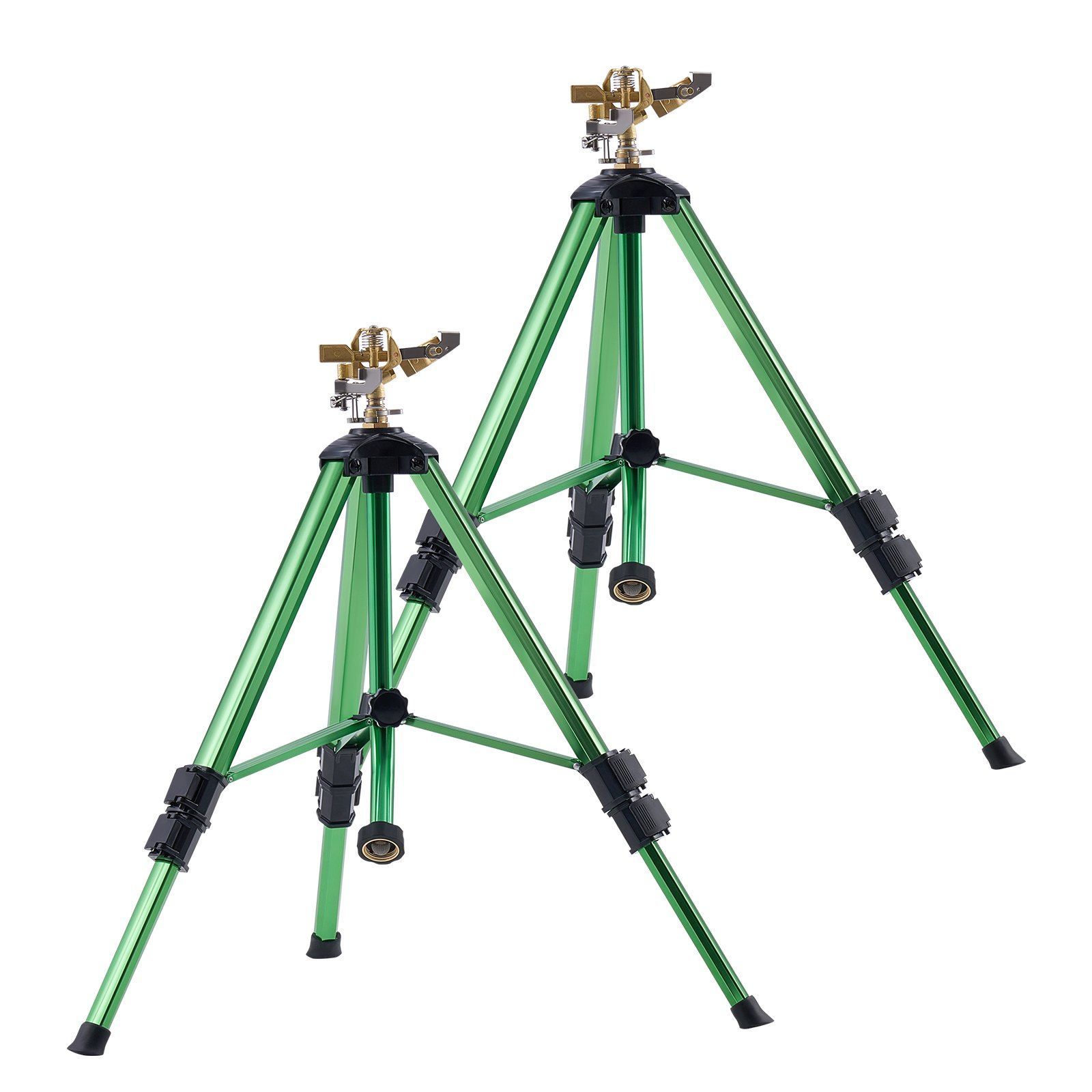 Impact Sprinkler on Tripod Base, 2 Packs, Heavy Duty Tripod Sprinklers with Brass Head & G3/4
