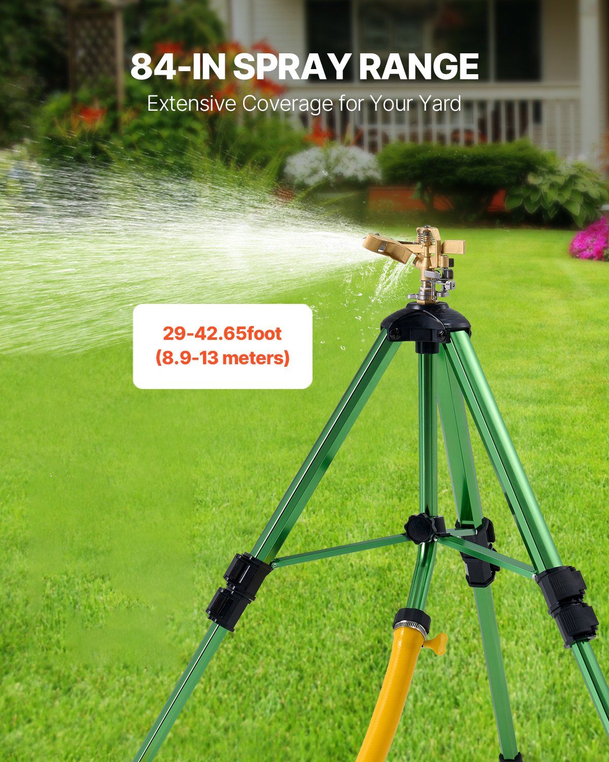 Impact Sprinkler on Tripod Base, 2 Packs, Heavy Duty Tripod Sprinklers with Brass Head & G3/4