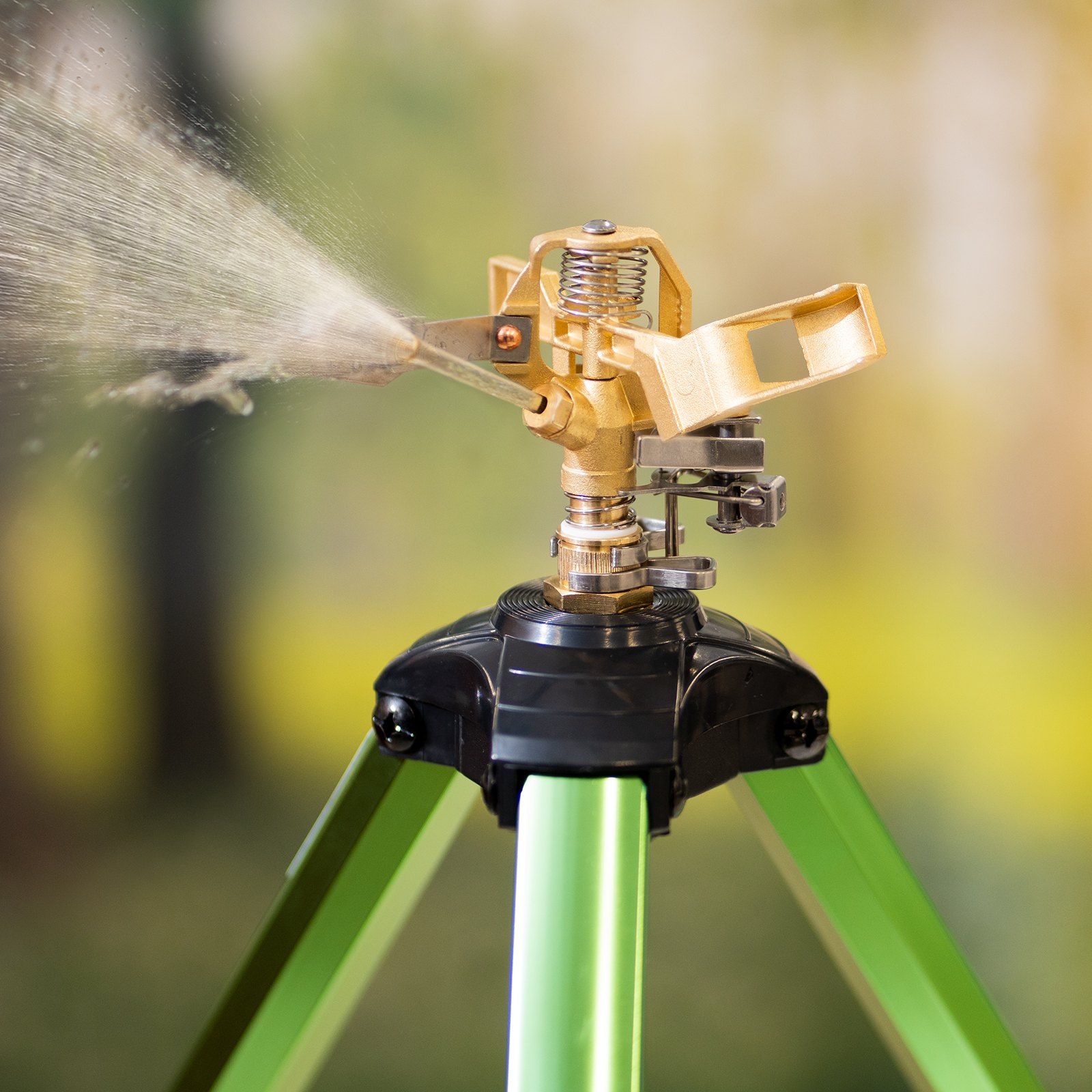 Impact Sprinkler on Tripod Base, 2 Packs, Heavy Duty Tripod Sprinklers with Brass Head & G3/4