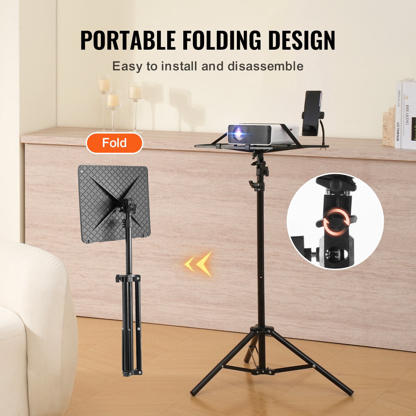 Projector Stand Laptop Stand Tripod Adjustable Height from 26.97 to 63 in - Image 5