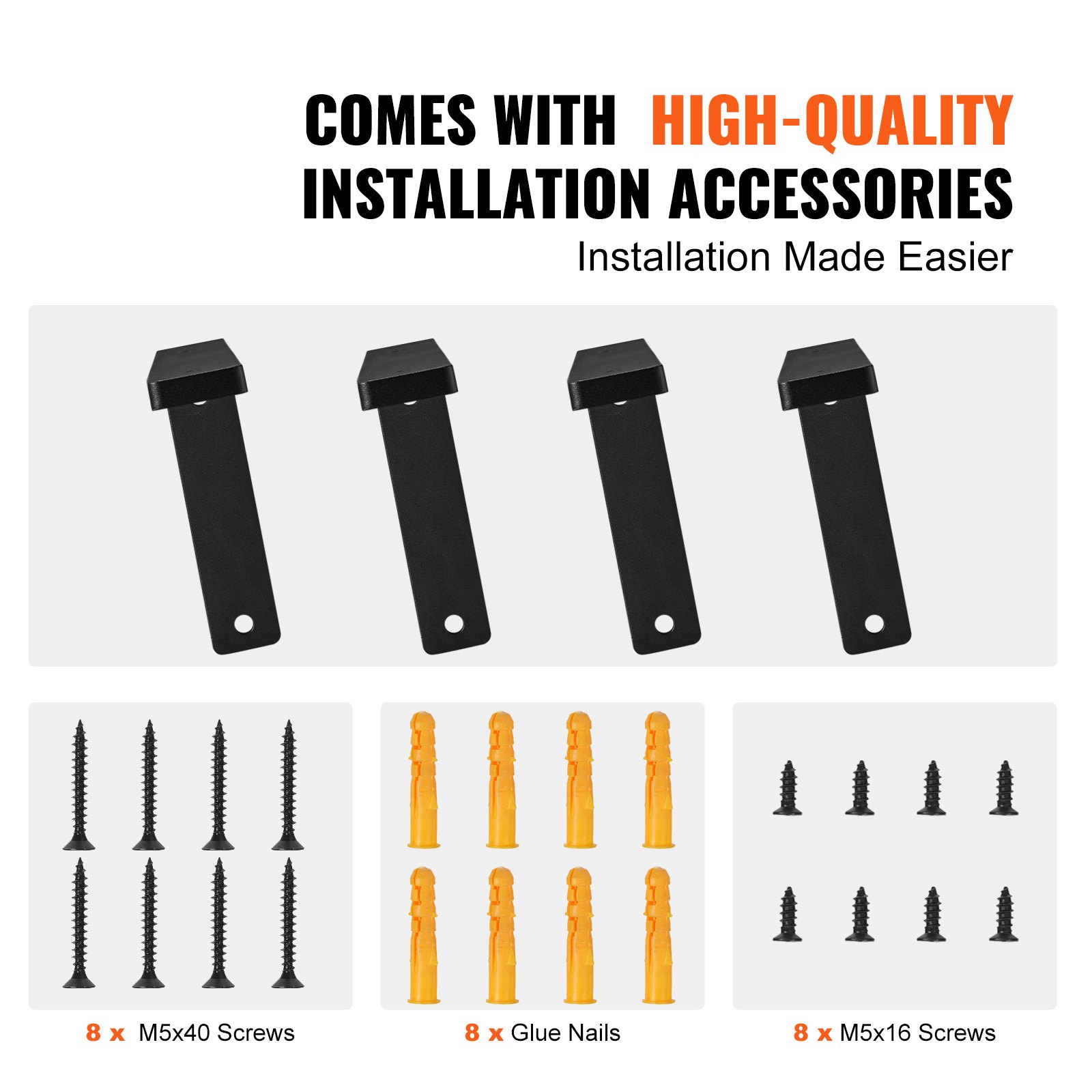 Shelf Bracket, Heavy Duty Floating Shelf Brackets 25.6 x 15.5 cm, 4 Pcs Brackets for Shelves, 5mm Thick Matte Black L Shelf Bracket,Steel Shelving Brackets with 72.6 kg Load Capacity - Image 6