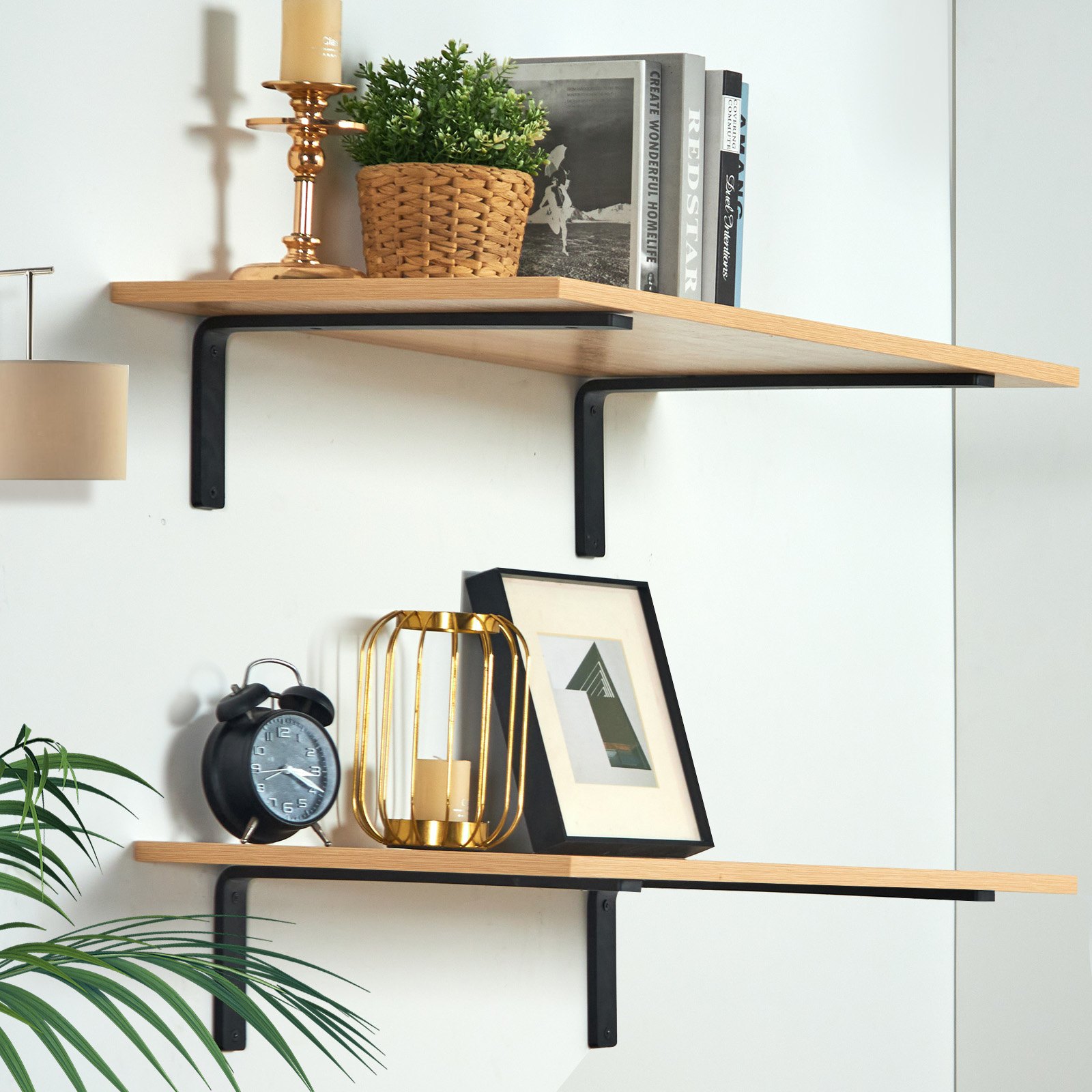 Shelf Bracket, Heavy Duty Floating Shelf Brackets 25.6 x 15.5 cm, 4 Pcs Brackets for Shelves, 5mm Thick Matte Black L Shelf Bracket,Steel Shelving Brackets with 72.6 kg Load Capacity - Image 8