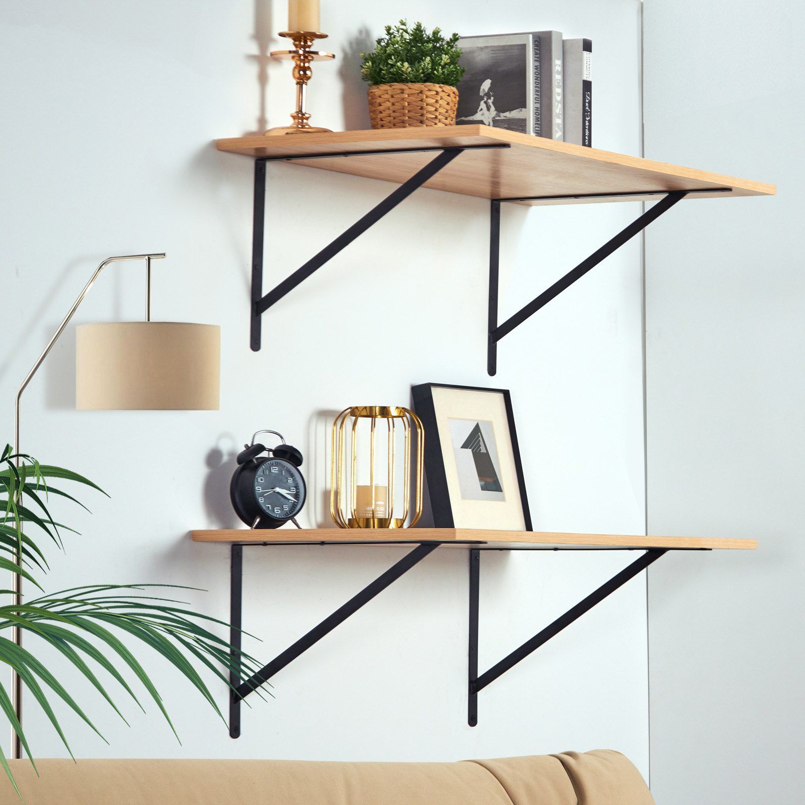 Shelf Bracket, 46 x 30.5 cm 12 Pcs, Heavy Duty Floating Shelf Brackets, Brackets for Shelves, 3mm Thick Matte Black Triangle Shelf Bracket,Steel Shelving Brackets with 72.6 kg Load Capacity - Image 8