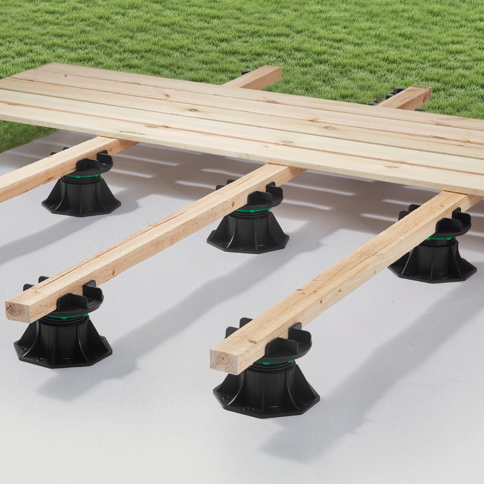Deck Blocks 8 PCS, 2200 lbs / 997.90 kg Load Capacity Deck Support Plastic Pedestal Paver, Raising 3.54 - 4.65 inch / 90 - 118 mm, Height Adjustable Shed Foundation Base for Wood Concrete Metal - Image 8