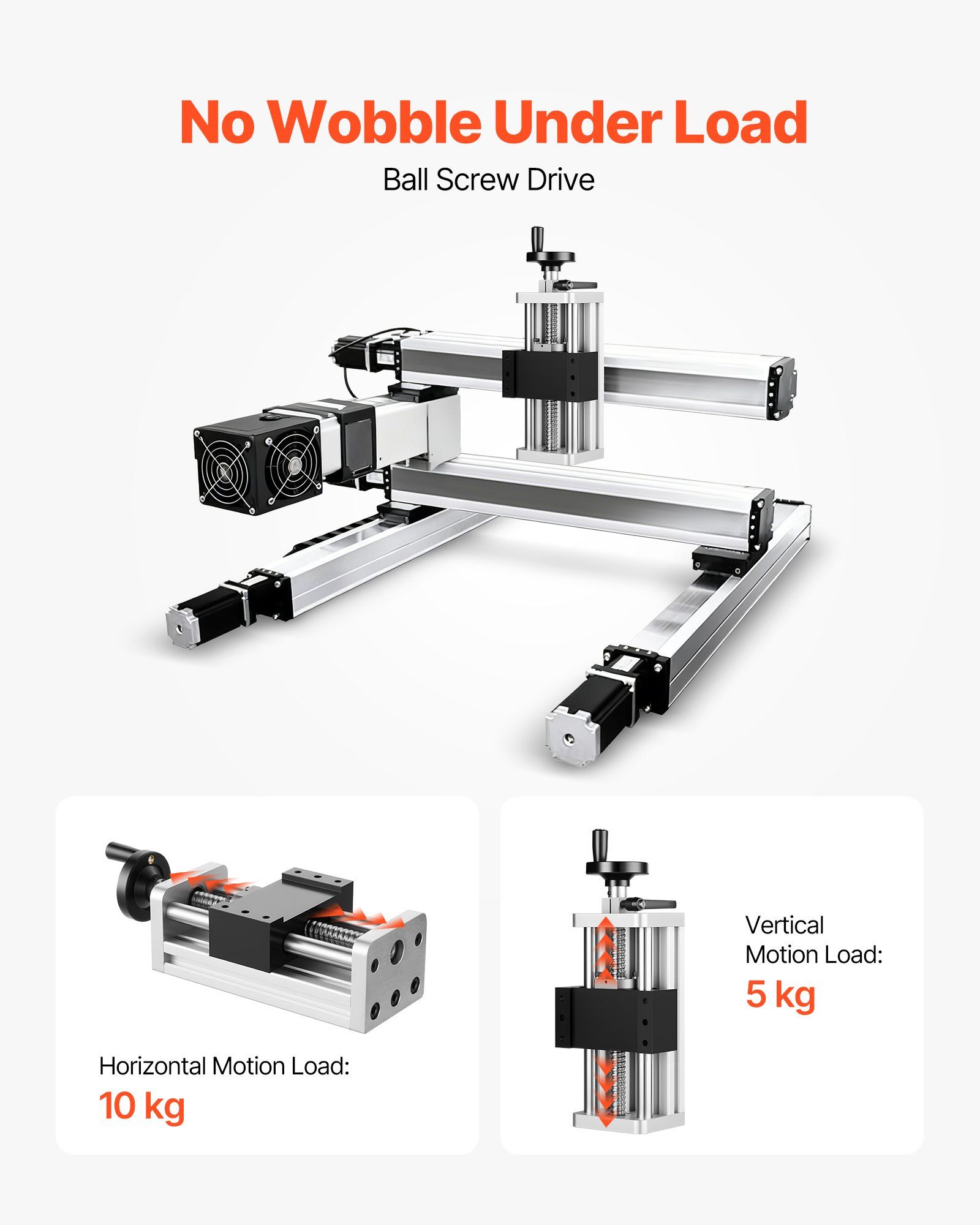 Linear Stage Actuator, 100 mm Effective Stroke, Ball Screw CNC Linear Motion Guide Rail, Double Optical Axis, C7 High-Precision, Bearing Slide Block, Manual Handwheel, for CNC Router X Y Z Axis - Image 5