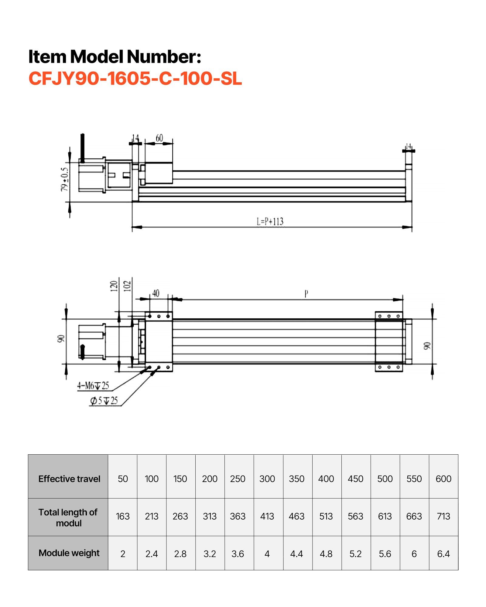 Linear Stage Actuator, 100 mm Effective Stroke, Ball Screw CNC Linear Motion Guide Rail, Double Optical Axis, C7 High-Precision, Bearing Slide Block, Manual Handwheel, for CNC Router X Y Z Axis - Image 7