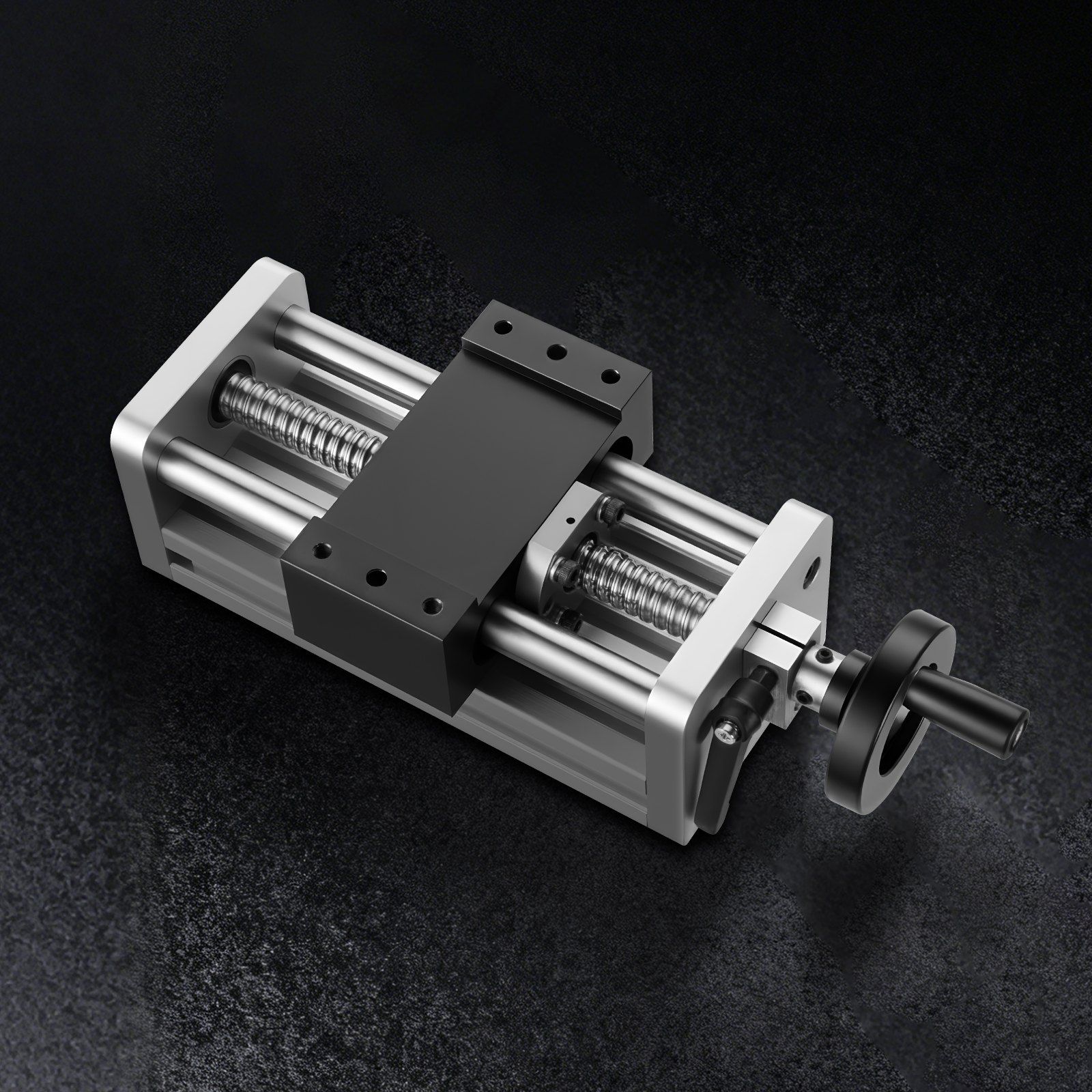 Linear Stage Actuator, 100 mm Effective Stroke, Ball Screw CNC Linear Motion Guide Rail, Double Optical Axis, C7 High-Precision, Bearing Slide Block, Manual Handwheel, for CNC Router X Y Z Axis - Image 8