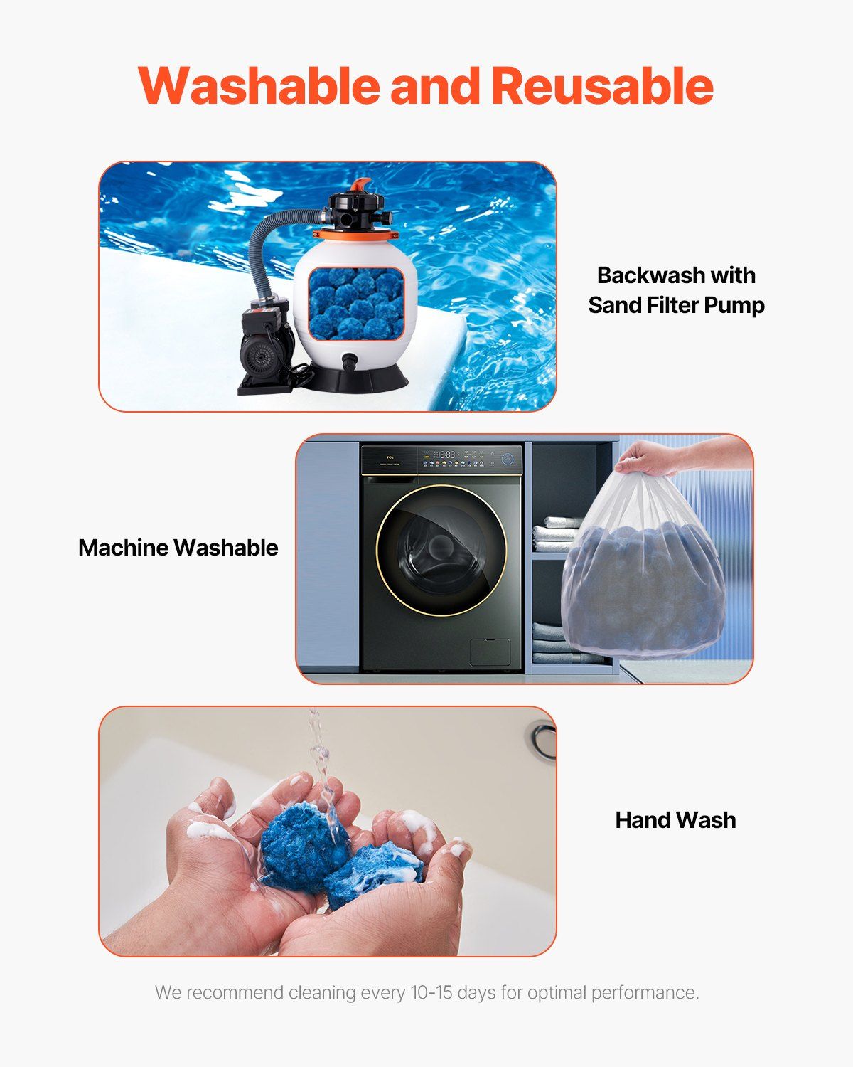 Pool Filter Balls for Sand Filter, 1.83 kg, Filter Balls Replace Pool Filter Sand, Reusable Blue Polyester Fiber Filter Media with Wash Bag, for Swimming Pool Aquarium Tank Above Ground Pool - Image 4