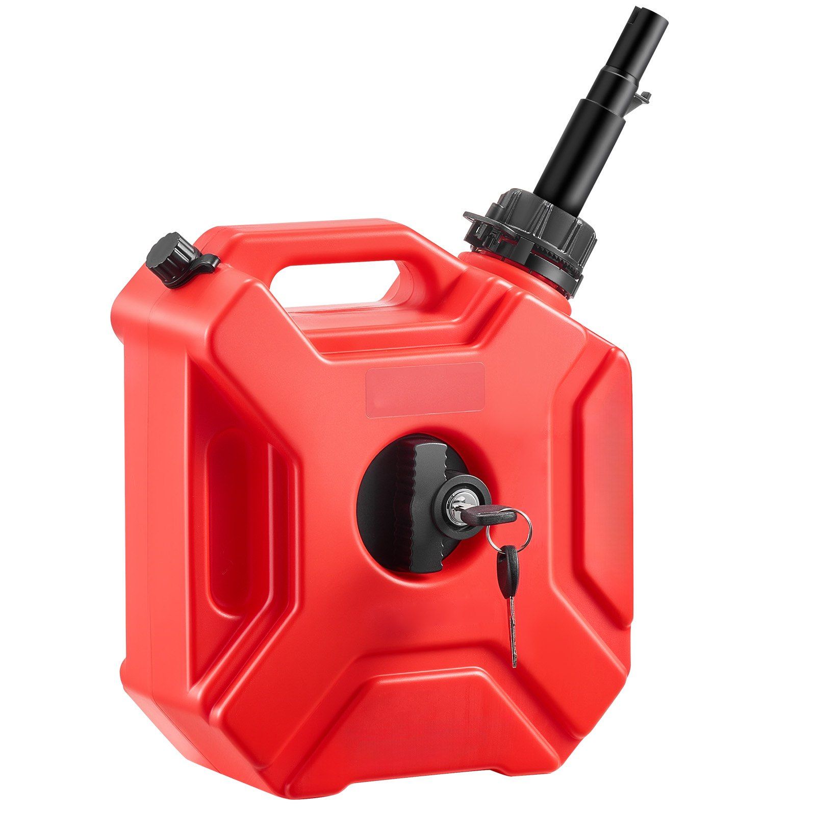 Fuel Container, 5 L, Gas Can with Spout and Lockable Bracket, 15 L/min Max Flow Rate, Secure & Leak-proof, Portable Flat Fluid Container for Most Cars Motorcycle ATV UTV, Red - Image 1
