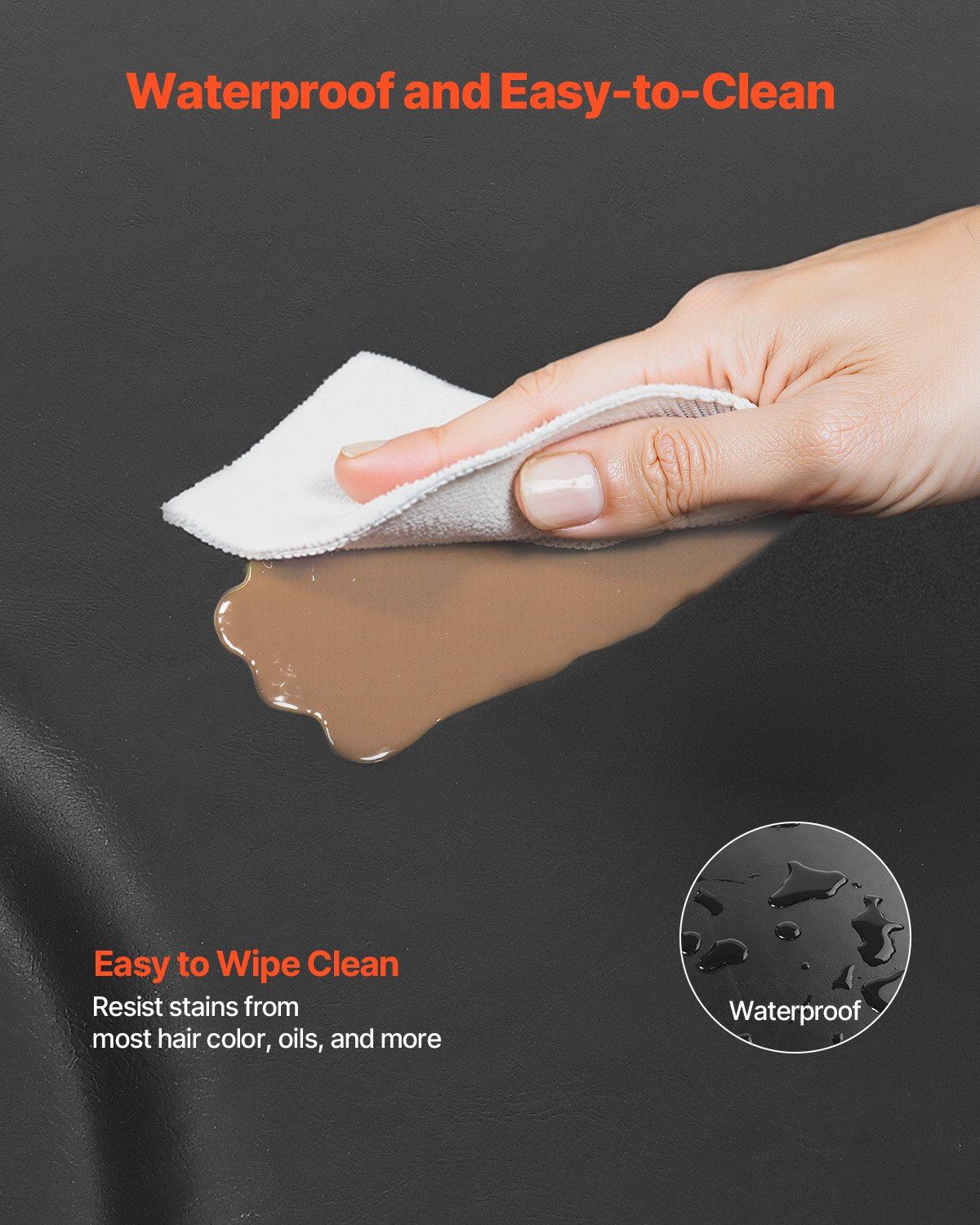 Salon Mat for Hair Stylist, 1220 x 930 mm Semi-circle Salon Chair Mat, 25mm Thickened Anti Fatigue Barber Shop Floor Mat with Round Cut Out, Easy-to-Clean PVC Surface & Anti-Trip Beveled Edges - Image 5