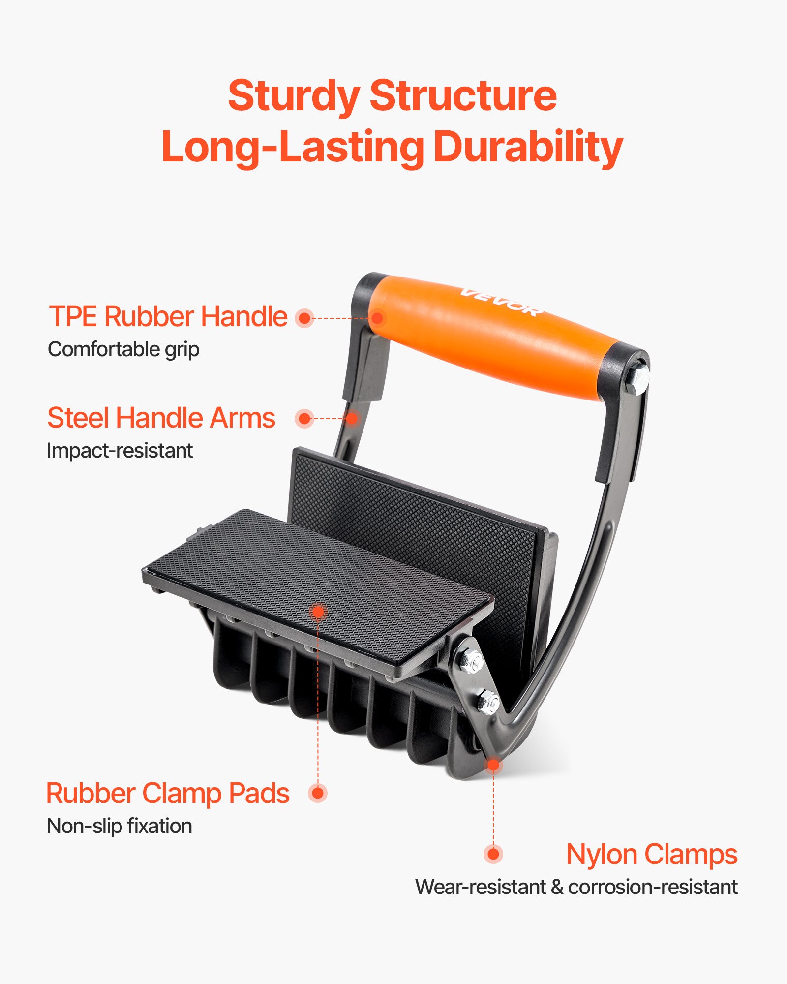 Plywood Carrier, 90.7 kg Single Clamp Capacity, 2 Pack Adjustable Drywall Carrying Tool for 0-25.4 mm Thickness Boards, Plywood Carrier with Non-Slip Grips for Plastic Boards, Plywood, Drywall - Image 6