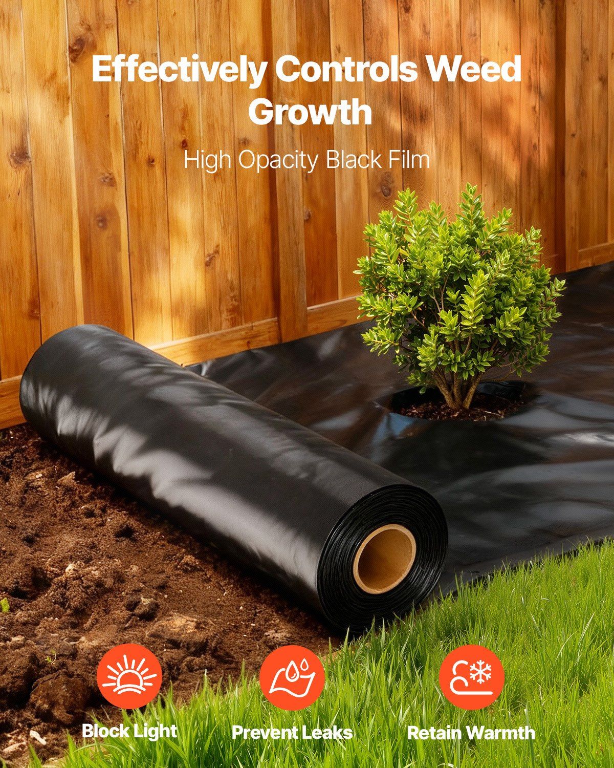 Plastic Sheeting Heavy Duty 10' x 100', 6 Mil Thick Plastic Sheeting Roll, Plastic Drop Cloth Painters Tarp, Polyethylene Covering for Crawl Space Vapor Barrier, Multi-Purpose, Black - Image 5
