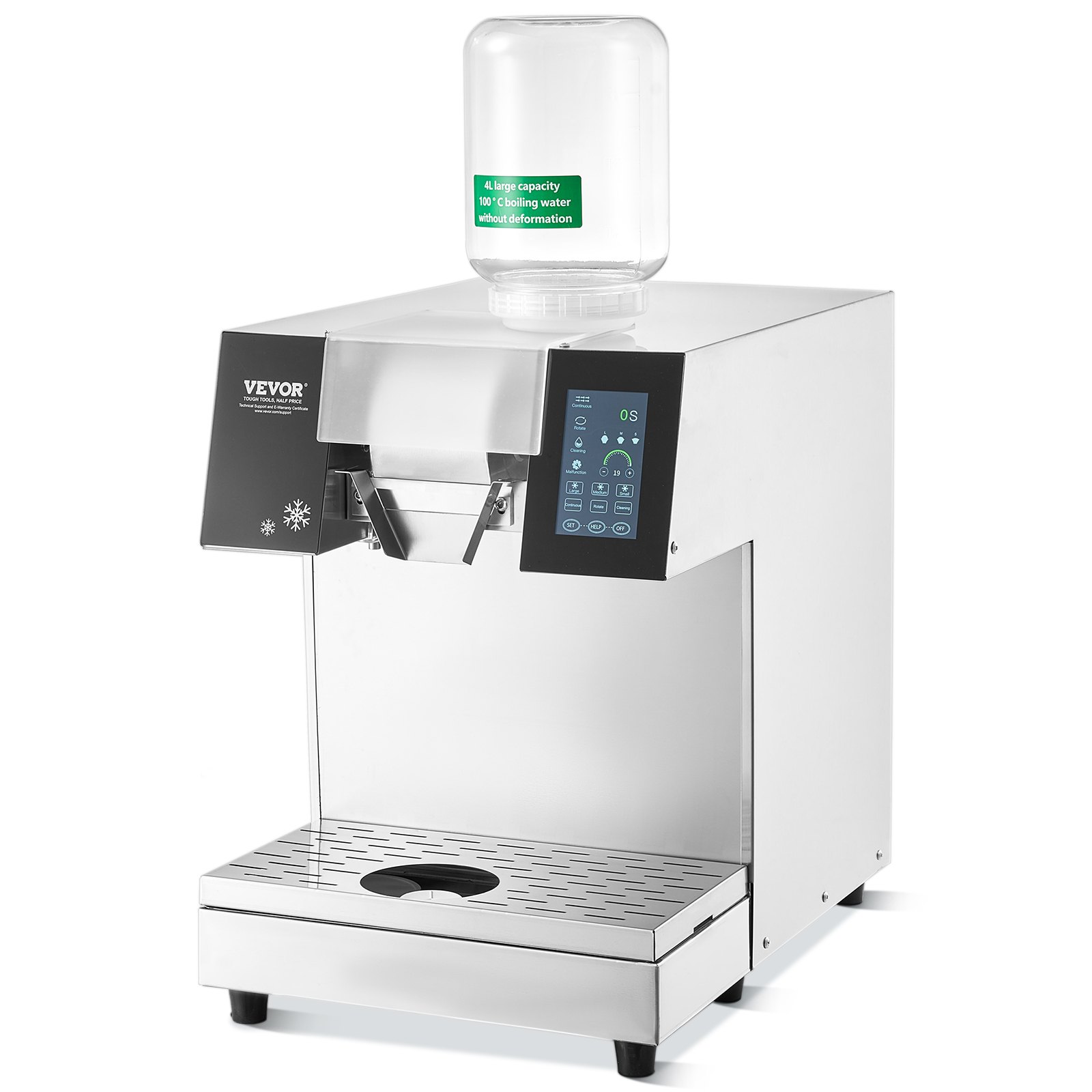 Commercial Snowflake Ice Machine, 397LBS/24H Snowflake Ice Maker, Stainless Steel Ice Shaver Machine, Electric Snow Cone Maker, Liquid Cooling System for Rapid Heat Dissipation, Ice Cream - Image 1
