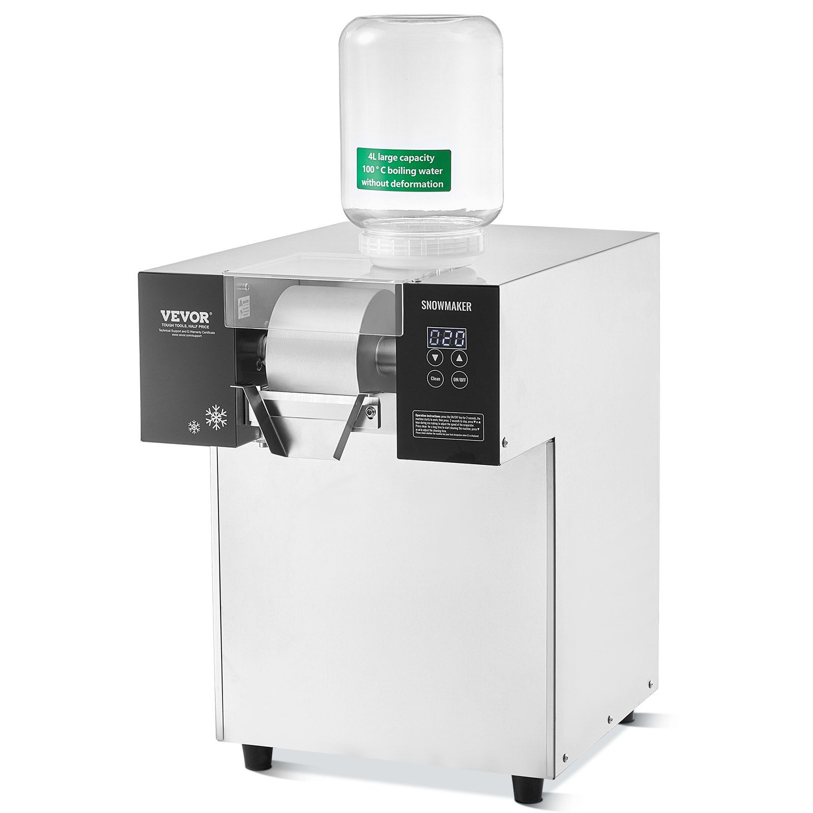 Commercial Snowflake Ice Machine, 385LBS/24H Snowflake Ice Maker, Stainless Steel Ice Shaver Machine, Electric Snow Cone Maker, Liquid Cooling System for Rapid Heat Dissipation, Ice Cream - Image 1