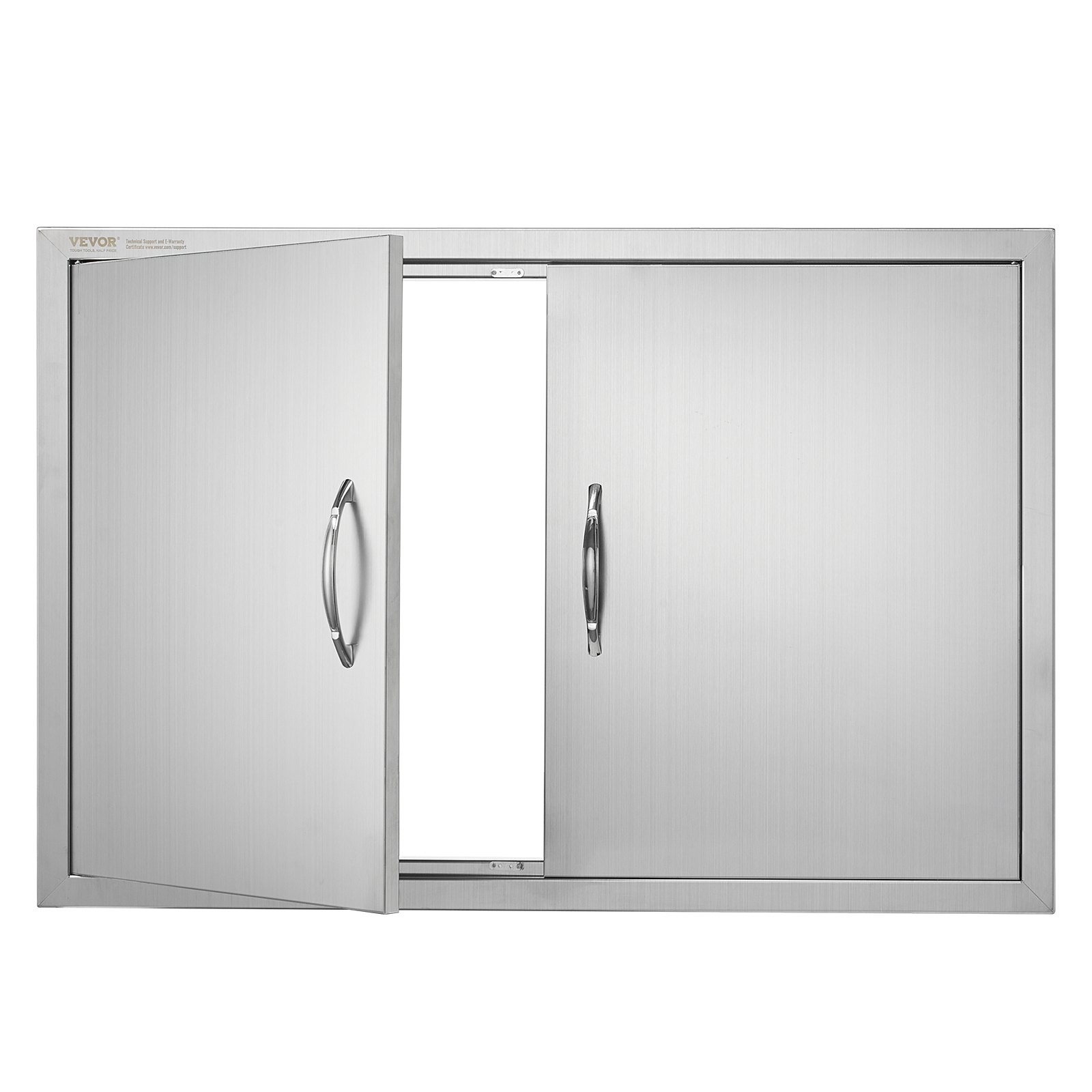 BBQ Access Door, 889x610 mm Double Outdoor Kitchen Door, Stainless Steel Flush Mount Door, Wall Vertical Door with Handles, for BBQ Island, Grilling Station, Outside Cabinet - Image 1