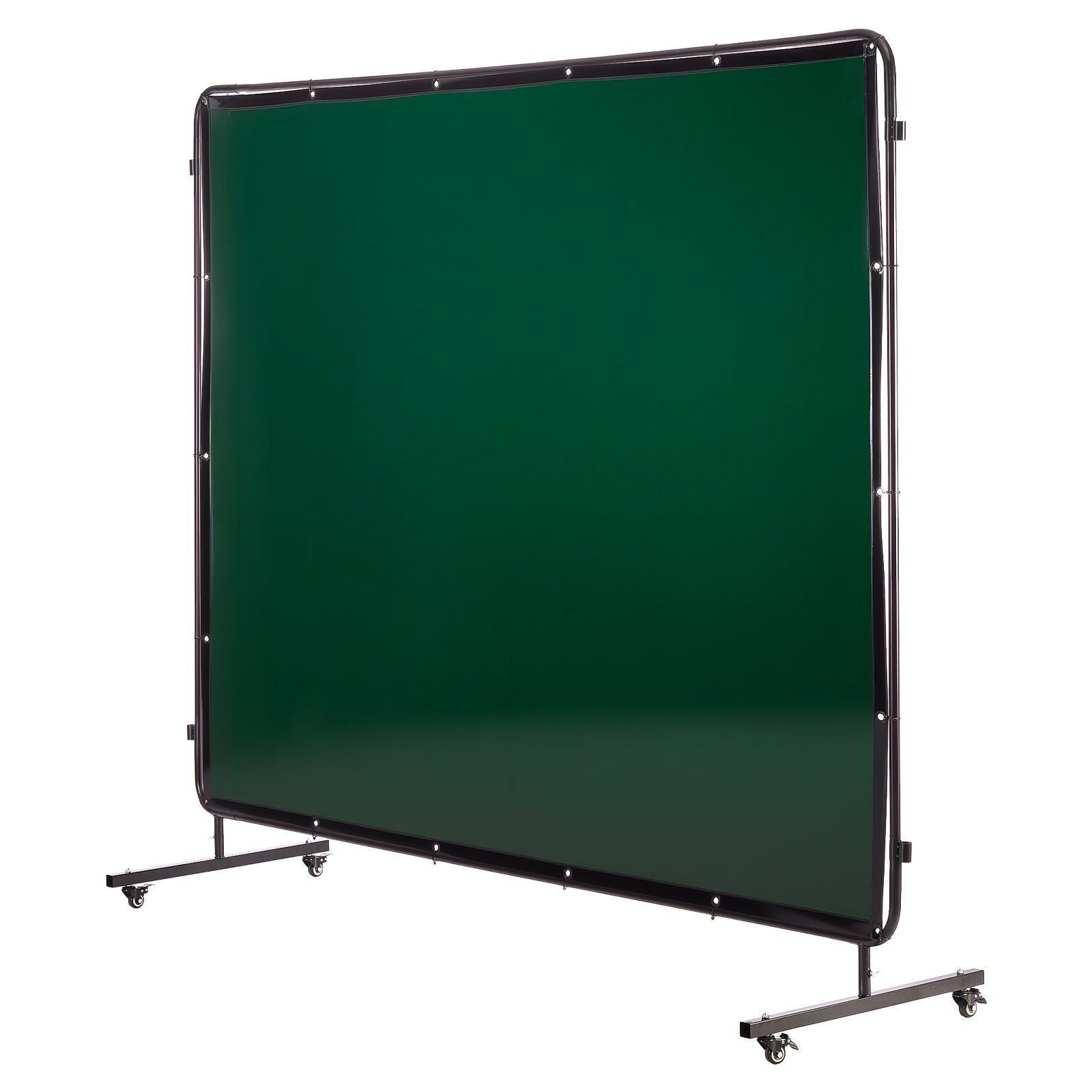 Welding Screen with Frame, 3-Panel 1.74 x 2.34m Welding Curtain Screen, Flame-Resistant Vinyl Protection Screens with 12 Wheels & 6-Level UV Protection for Workshop/Industrial Use, Dark Green - Image 1