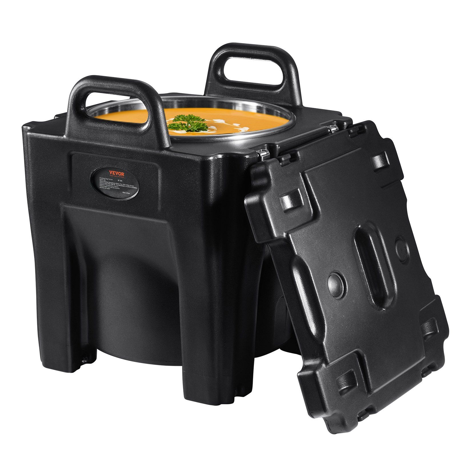 Insulated Food Carrier, 30L Capacity, Stackable Catering Hot Box with Stainless Steel Barrel, Top Load LLDPE Food Warmer with Integral Handles Buckles Stationary Base, for Restaurant Canteen, B - Image 1