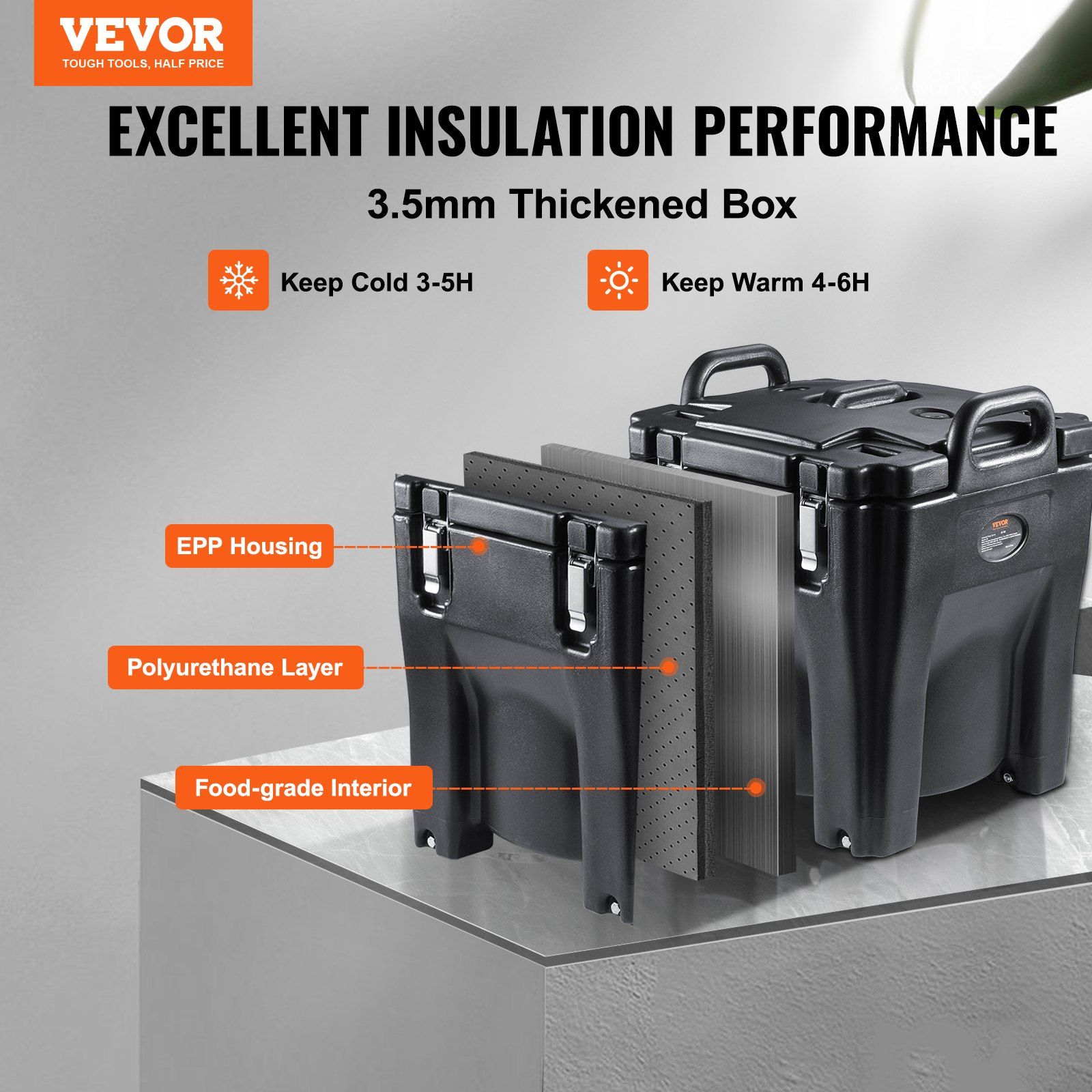 Insulated Food Carrier, 30L Capacity, Stackable Catering Hot Box with Stainless Steel Barrel, Top Load LLDPE Food Warmer with Integral Handles Buckles Stationary Base, for Restaurant Canteen, B - Image 3