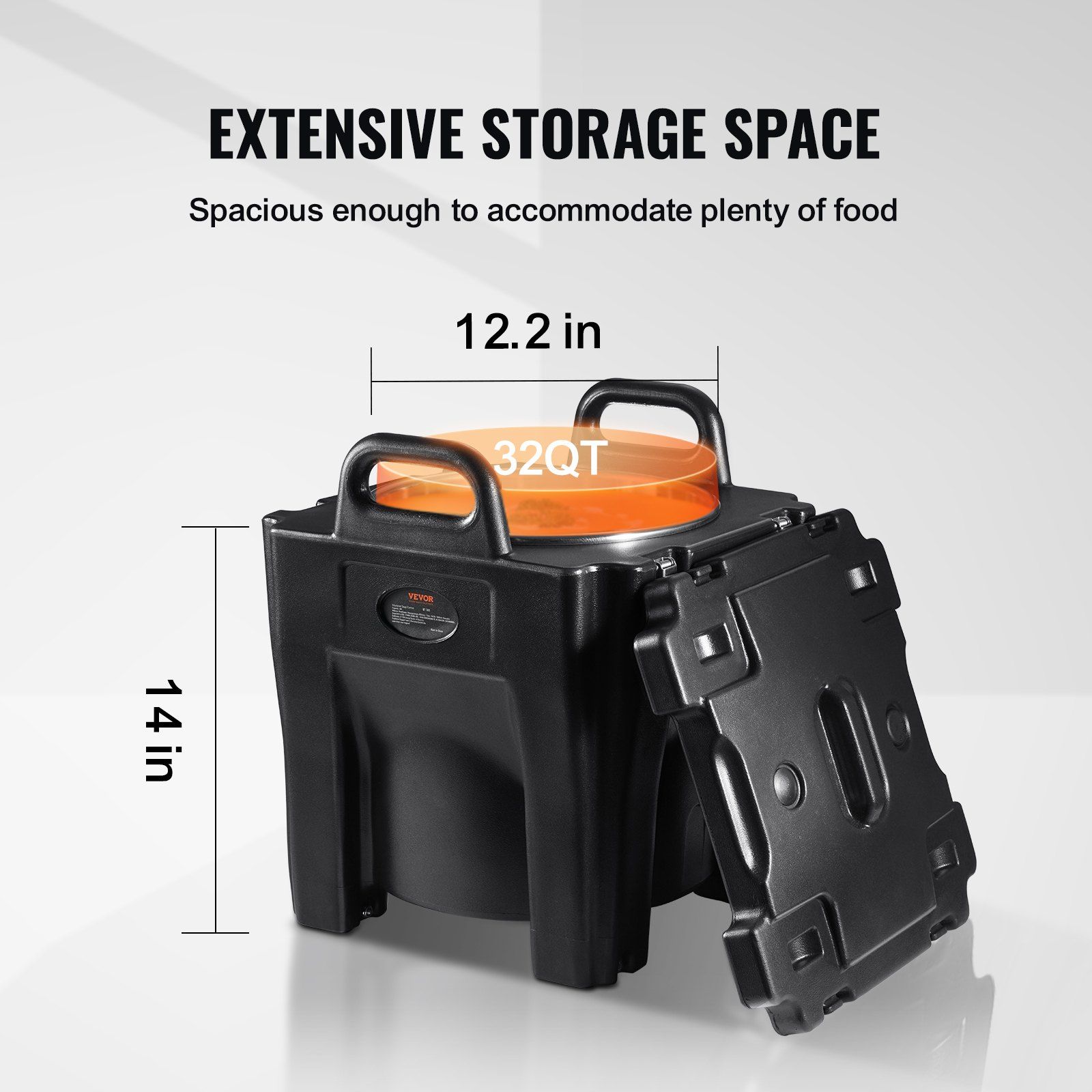 Insulated Food Carrier, 30L Capacity, Stackable Catering Hot Box with Stainless Steel Barrel, Top Load LLDPE Food Warmer with Integral Handles Buckles Stationary Base, for Restaurant Canteen, B - Image 4