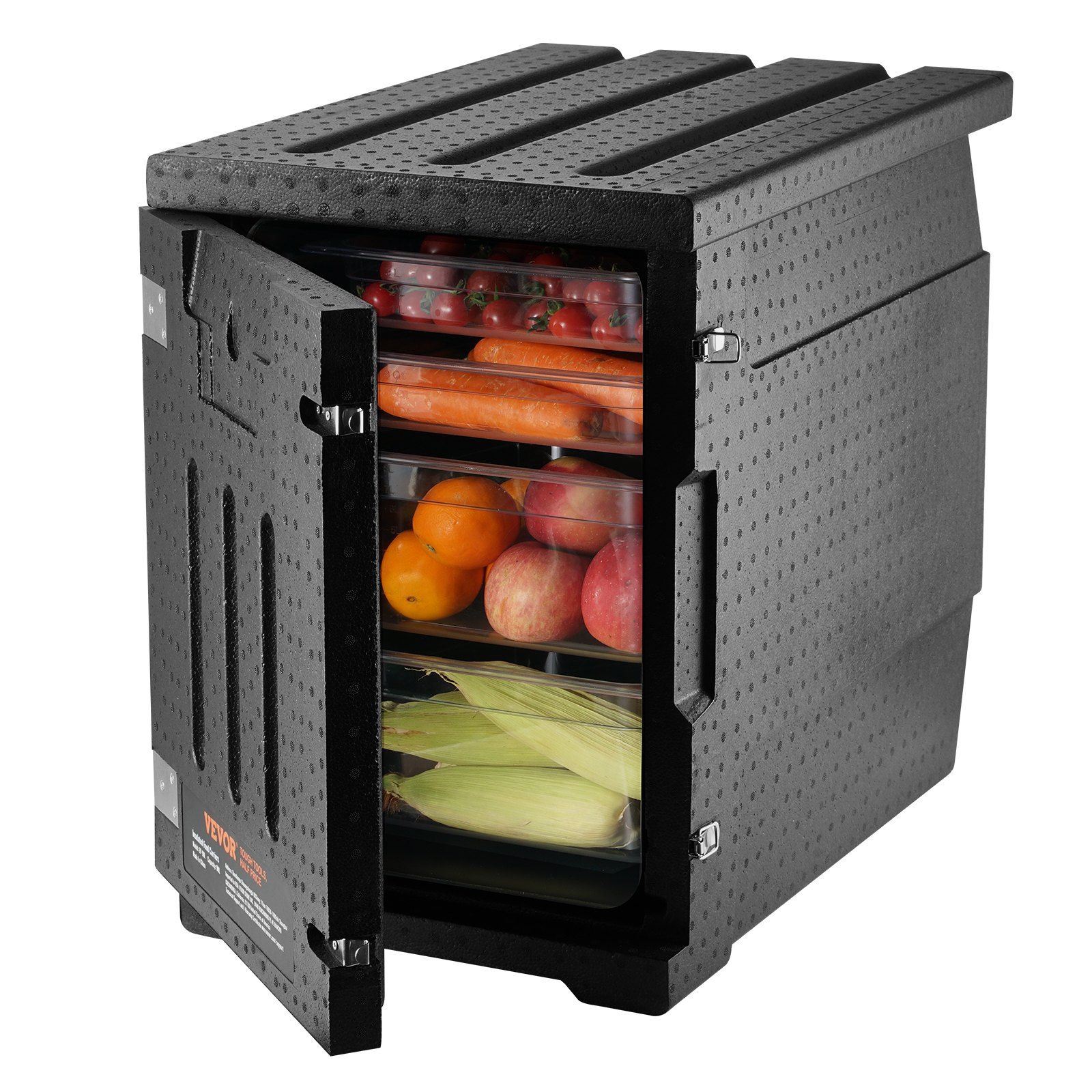 Insulated Food Pan Carrier, 90L Hot Box for Catering, LLDPE Food Box Carrier with Double Buckles, Front Loading Food Warmer for Restaurant, Canteen, etc. - Image 1