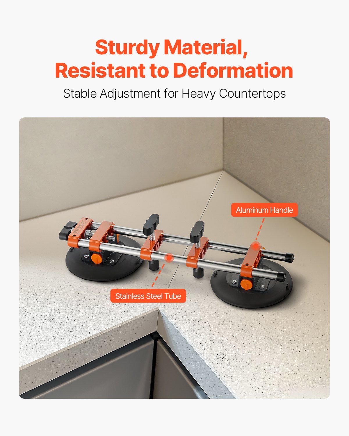 Seamless Seam Setter, 2 Packs, Granite Seam Setter with 6 in Vacuum Suction Cups & Tool Bag, Seam Joiner for Seam Joining & Leveling, Countertop Installation Tool for Tile Stone Marble Slab - Image 4