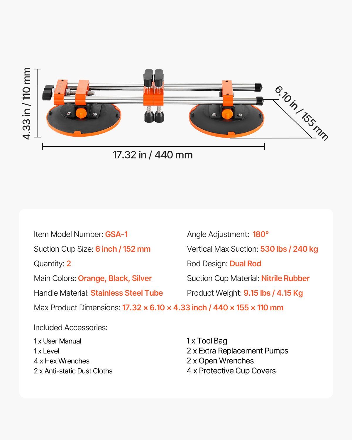 Seamless Seam Setter, 2 Packs, Granite Seam Setter with 6 in Vacuum Suction Cups & Tool Bag, Seam Joiner for Seam Joining & Leveling, Countertop Installation Tool for Tile Stone Marble Slab - Image 7