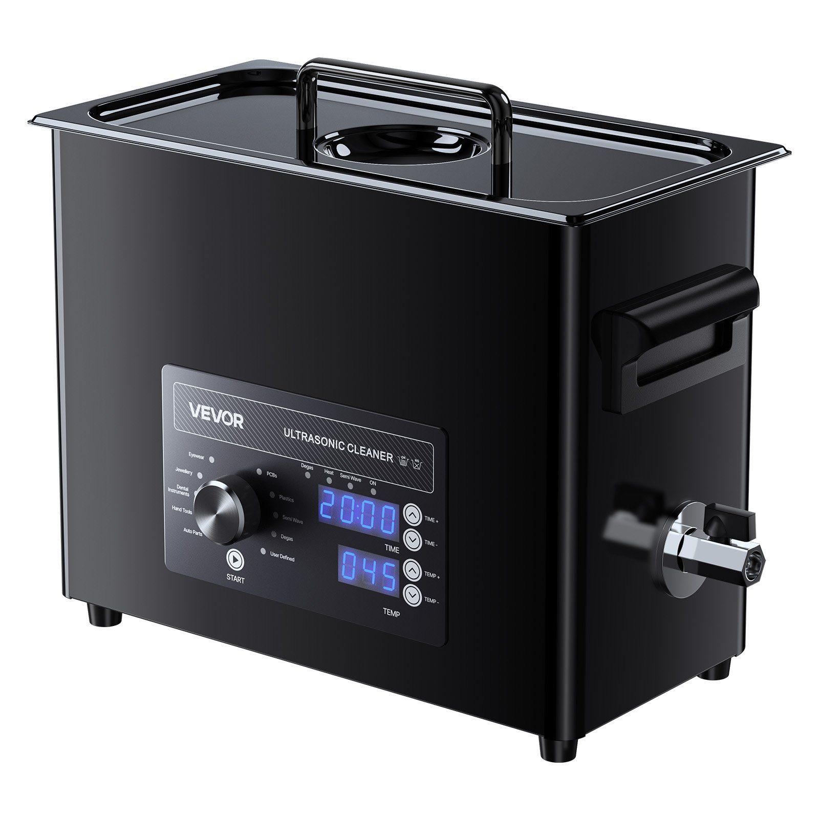 6L Ultrasonic Cleaner, Professional Ultrasonic Cleaner Machine with Knob Control, Stainless Steel Cleaning Machine with Basket and Cleaning Ball, for Watches, Razors, Jewelry, Coins and More - Image 1