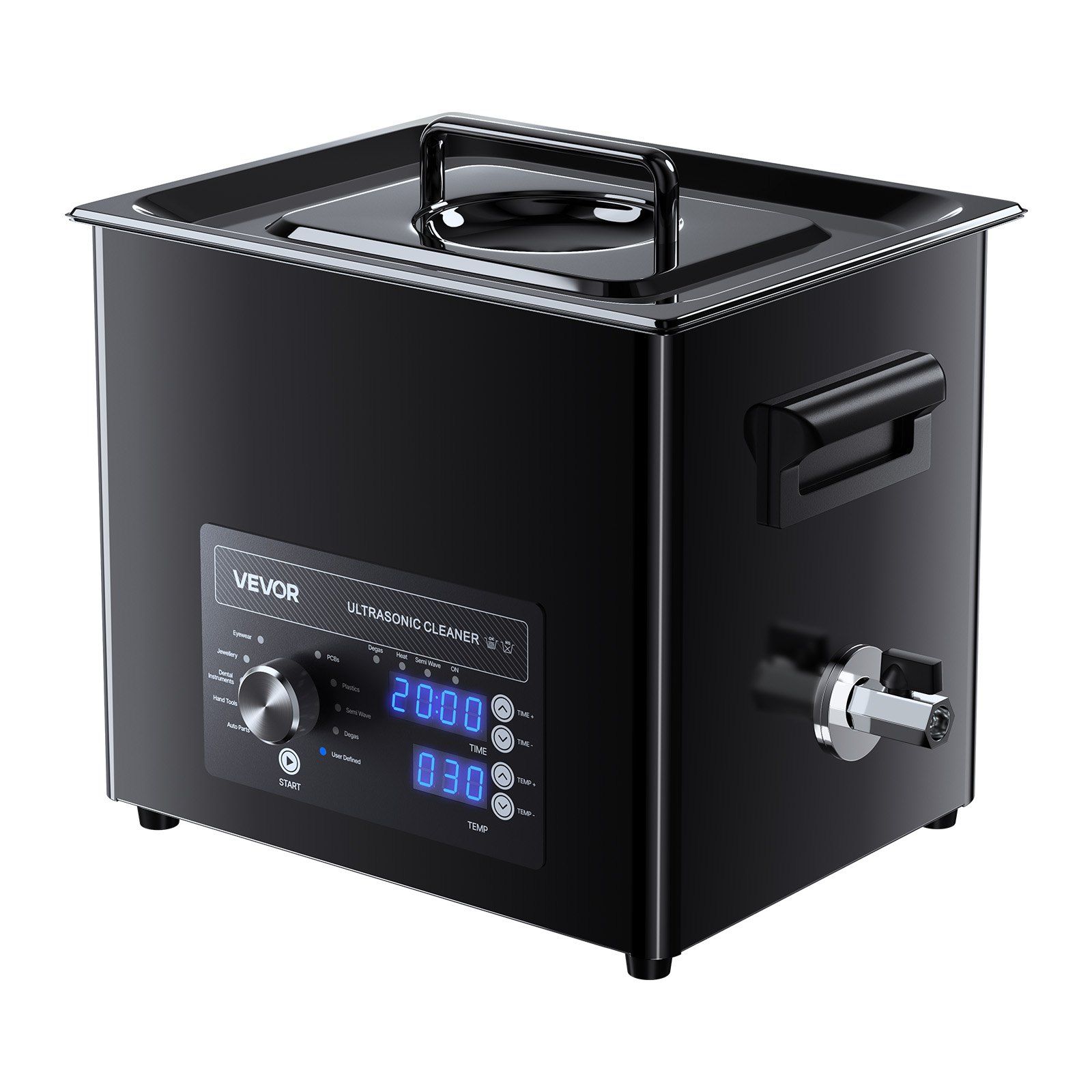 10L Ultrasonic Cleaner, Professional Ultrasonic Cleaner Machine with Knob Control, Stainless Steel Cleaning Machine with Basket and Cleaning Ball, for Watches, Razors, Jewelry, Coins and More - Image 1