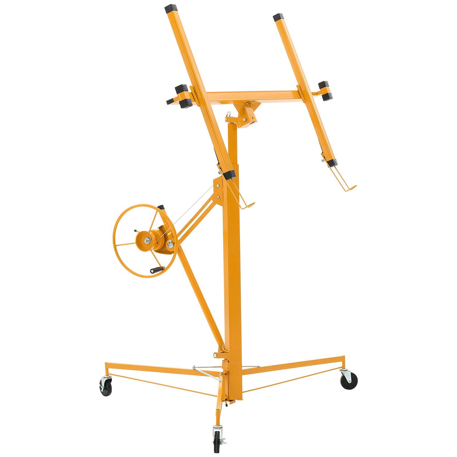 3353mm Drywall Lift, Heavy-Duty 68 kg Sheetrock Hoist with Adjustable Telescoping Arm, Lockable Wheels, Drywall Lifter Panel Jack Hoist Tools Ideal for Ceiling & Wall Installation (Yellow) - Image 1