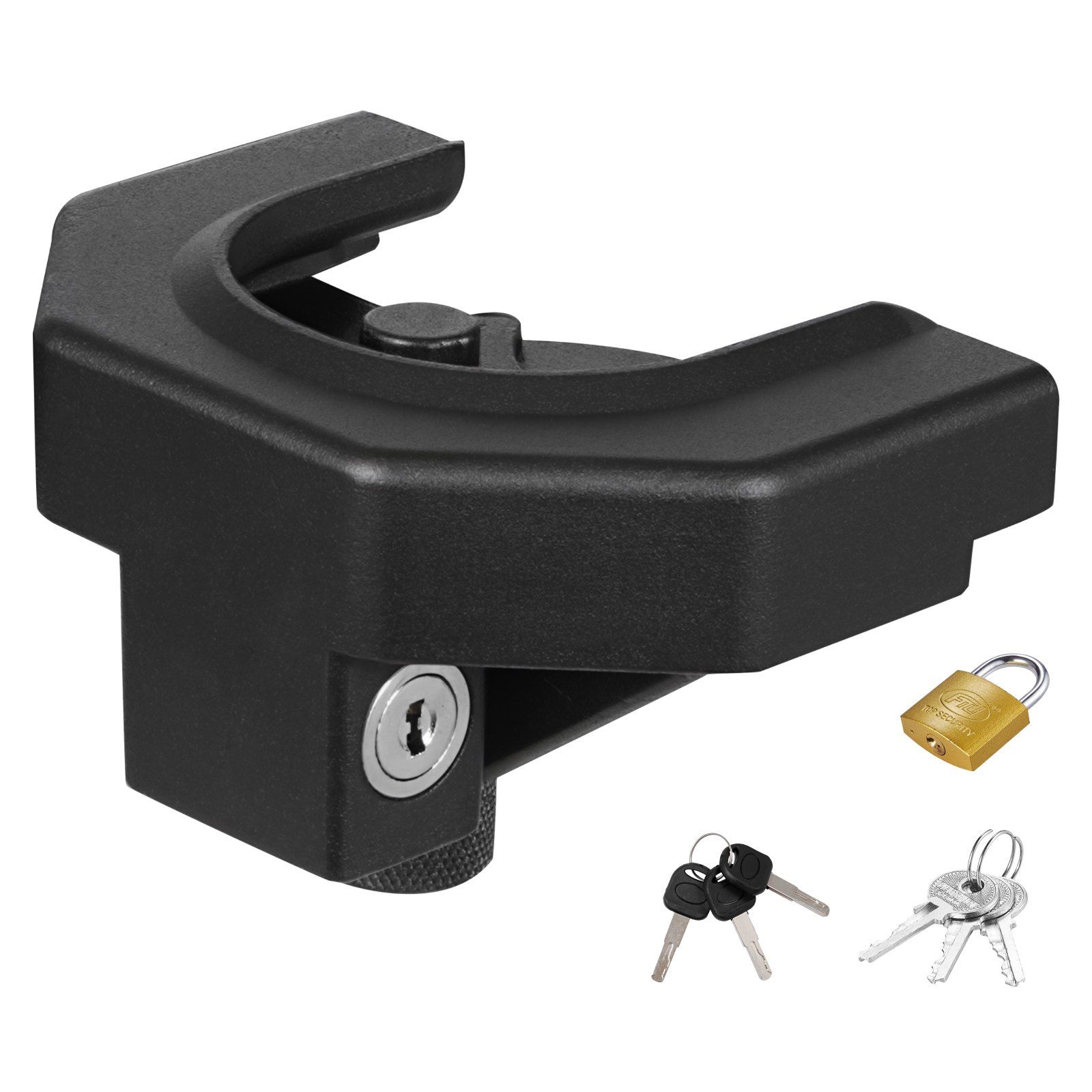 Trailer Hitch Lock Kit, Compatible with 58.7 mm Couplers, Heavy-Duty Anti-Theft Trailer Ball Lock with 3 Keys & Padlock, Prying-Resistant & Impact-Resistant, Fits for RVs, Boats, Trailers - Image 1