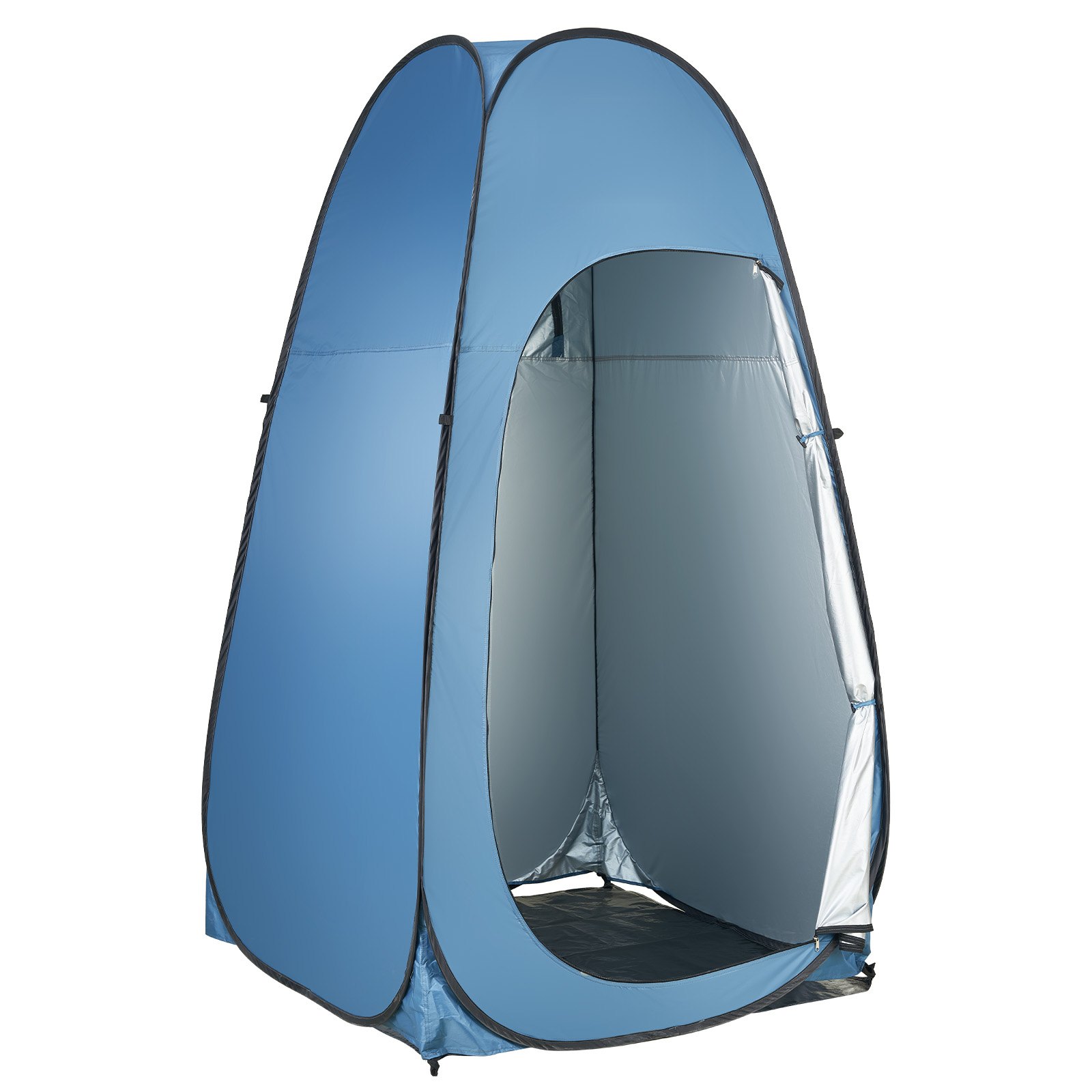 Pop up Shower Tent, Instant Portable Privacy Tent Changing Room with Hanging Bag, Ground Stakes, Ropes, Carry Bag, 190T Polyester with Silver Coating, Quick Setup, for Camping, Beach, Fishing - Image 1
