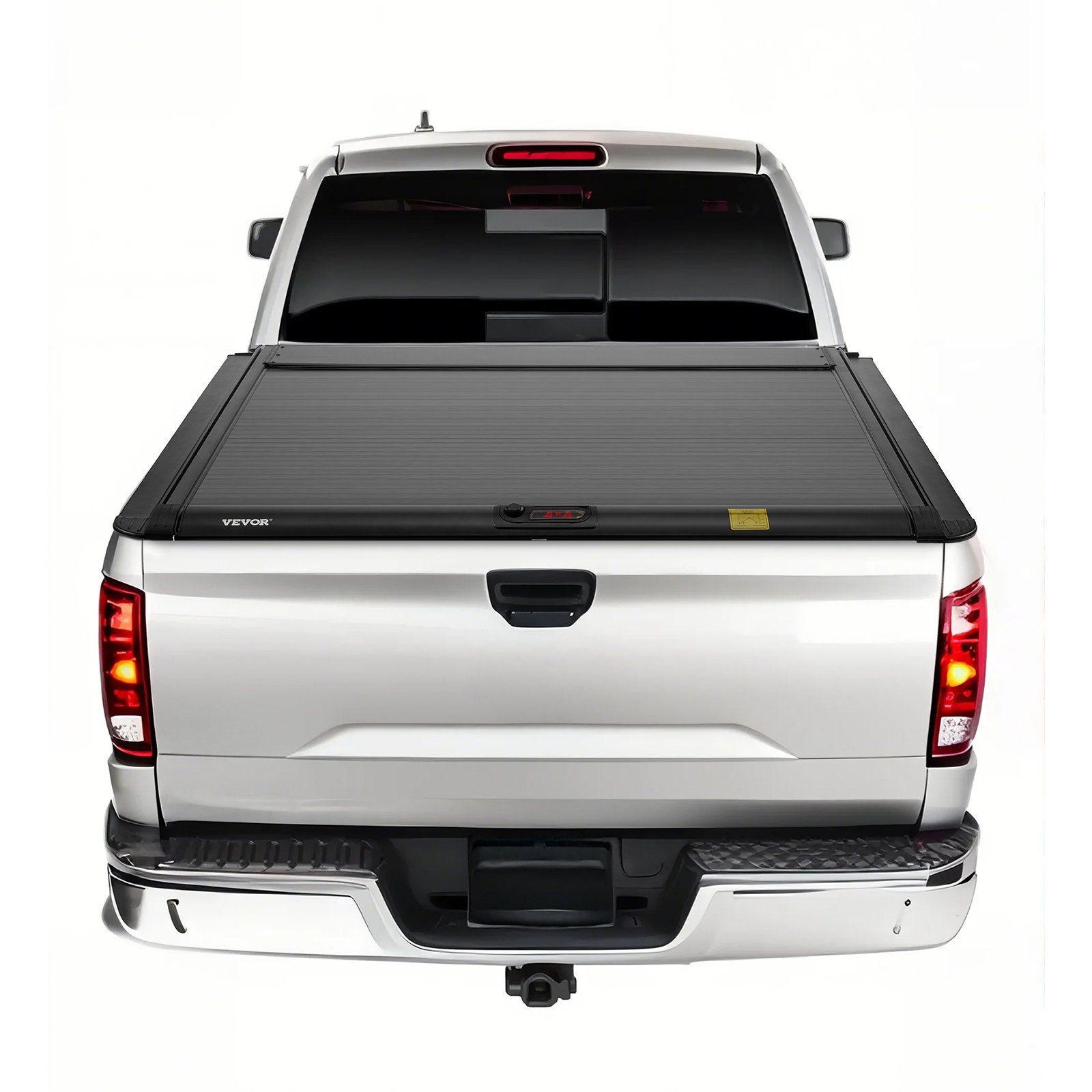 Retractable Tonneau Cover, 5.5 ft Hard Retractable Tonneau Cover with Built-in Drainage Pipe for 2021-2024 Ford F-150 Crew Cab , Customized Hard Tonneau Cover with Double-Lock & T-Slot - Image 1
