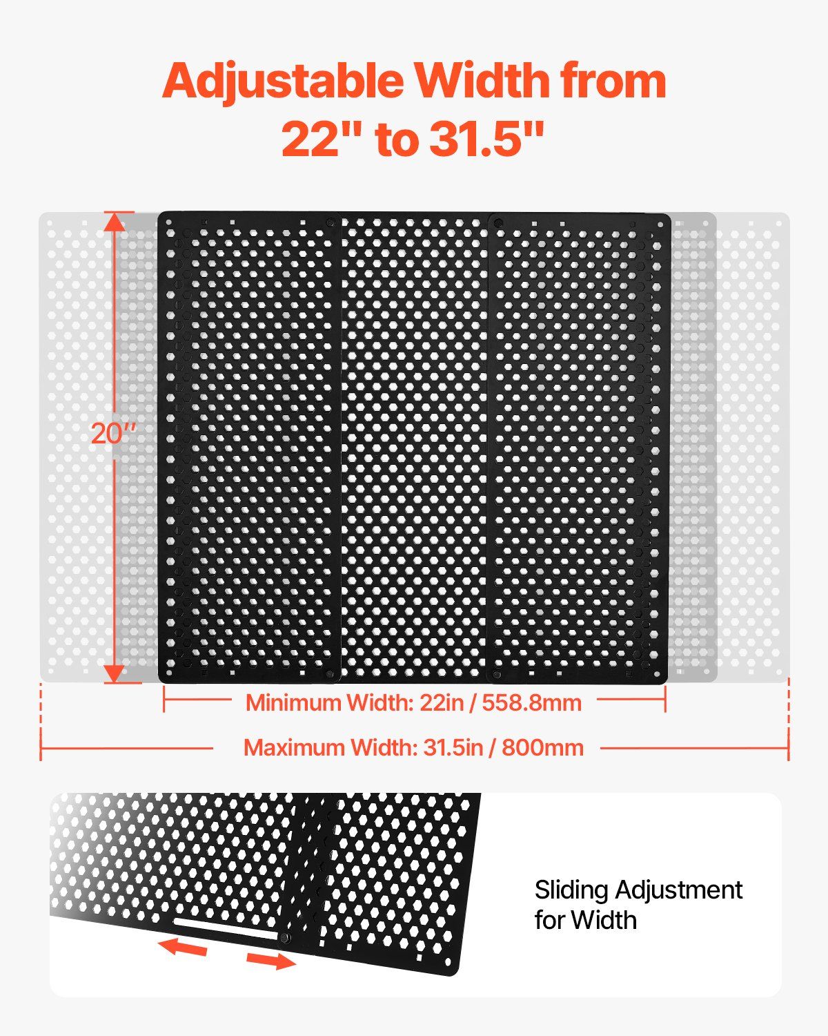 RV Screen Door Protector, Adjusts from 558.8 – 800 mm, Adjustable Door Grille, Easy to Install, Reinforced Breathable Honeycomb Holes, Iron Camper RV Entry Protector for Pet Protection, Black - Image 5