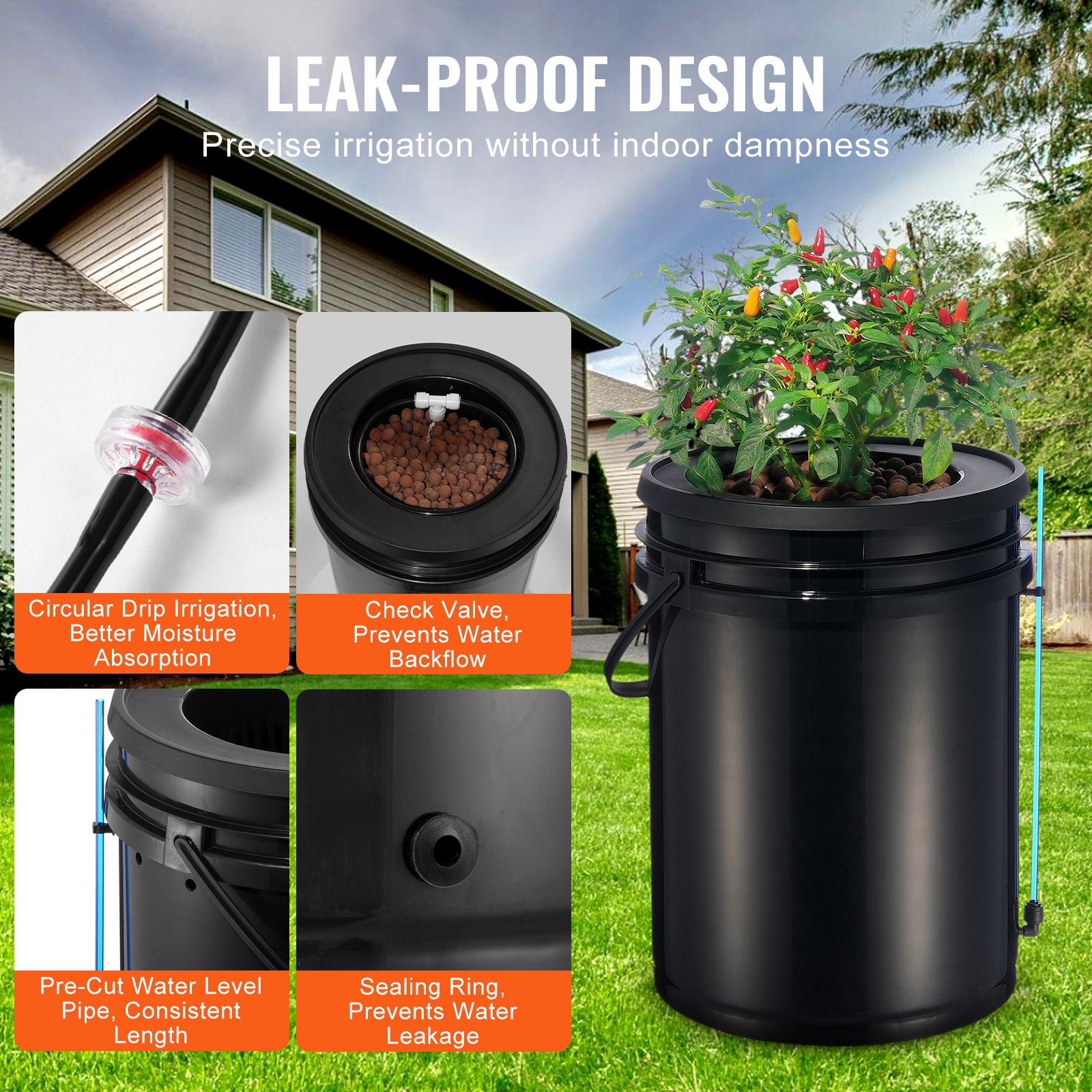 DWC Hydroponics Grow System Deep Water Culture with Top Drip 1 Bucket 20L - Image 4