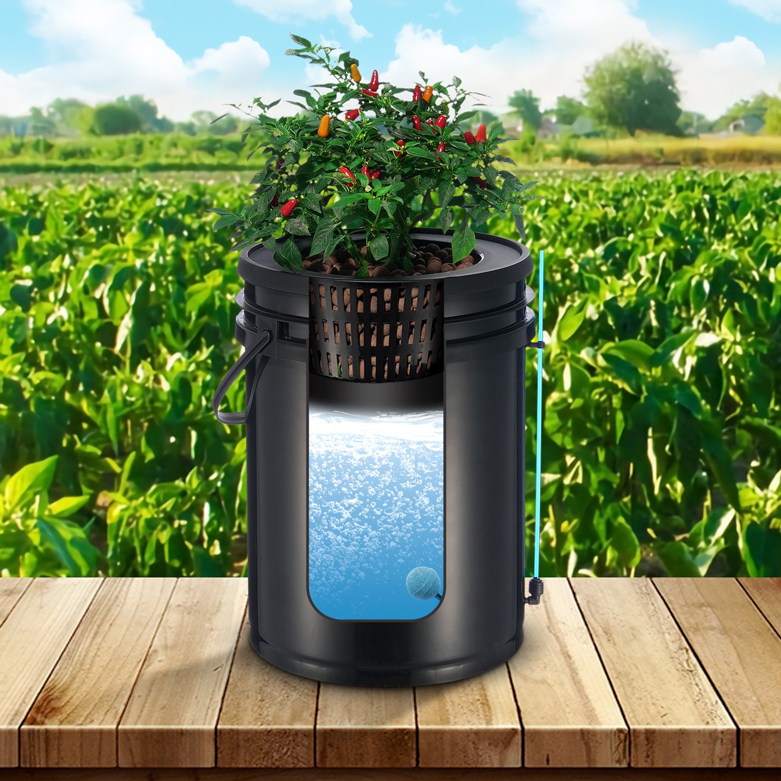 DWC Hydroponics Grow System Deep Water Culture with Top Drip 1 Bucket 20L - Image 8