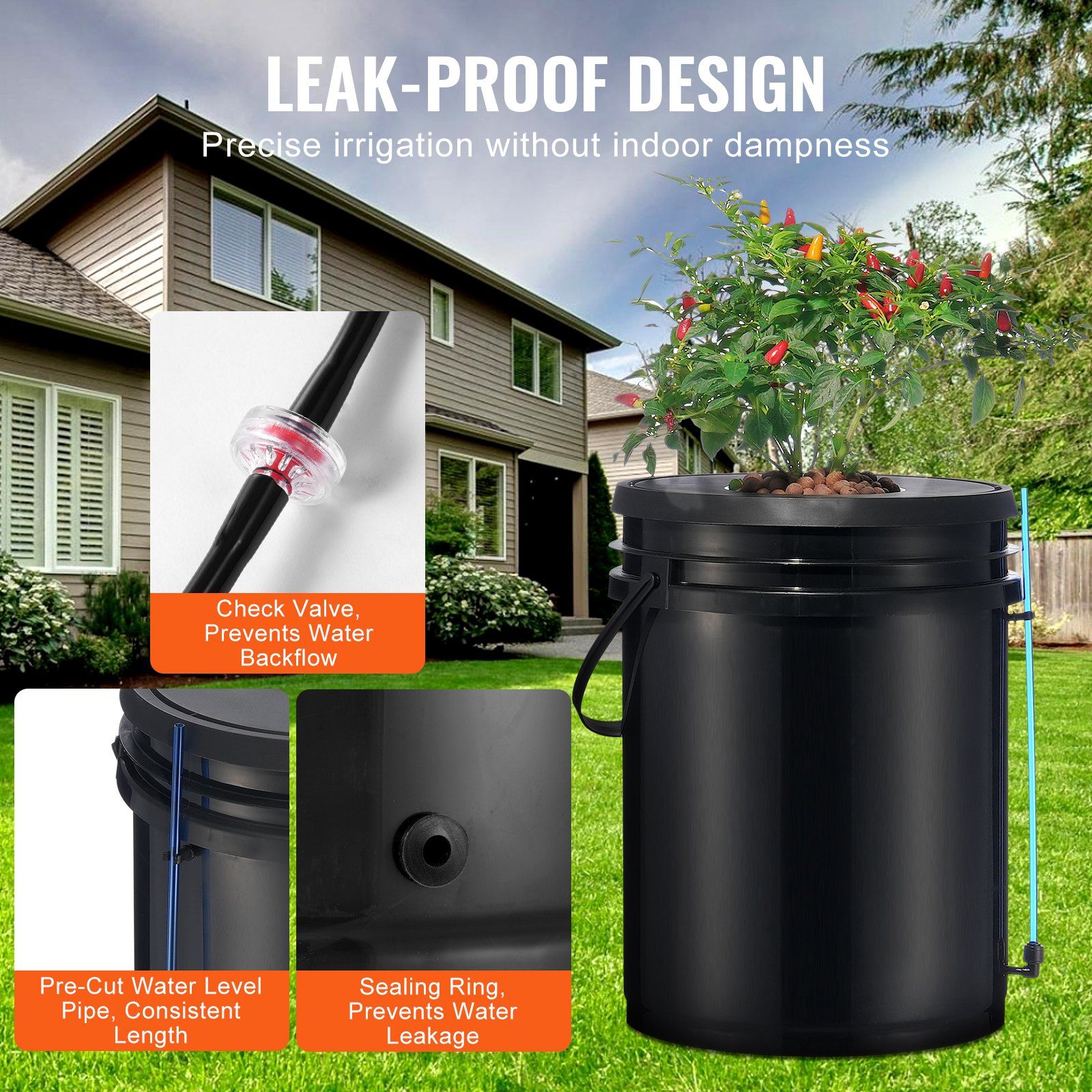 DWC Hydroponics Grow System, Hydroponic Growing System, Deep Water Culture 5-Gallon 4 Buckets, DWC System with Air Pump, Air Stones and Water Level Device for Leafy Vegetables - Image 4