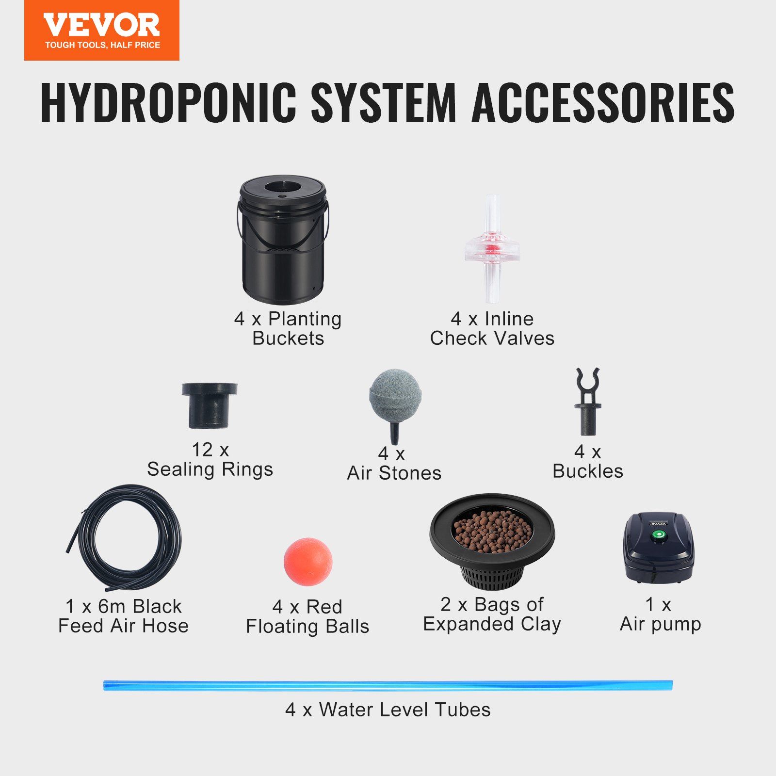 DWC Hydroponics Grow System, Hydroponic Growing System, Deep Water Culture 5-Gallon 4 Buckets, DWC System with Air Pump, Air Stones and Water Level Device for Leafy Vegetables - Image 7