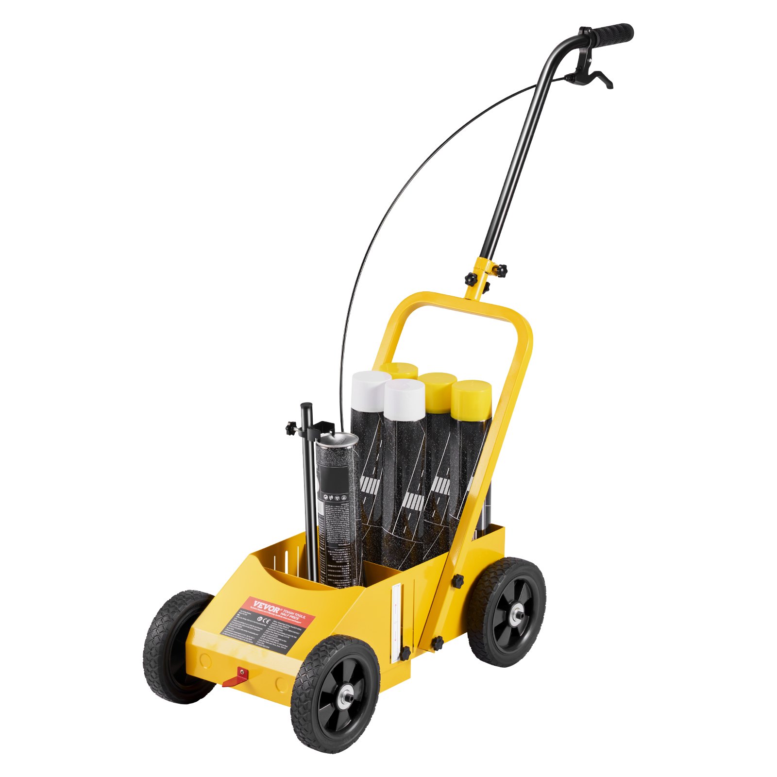 Striping Line Marking Machine, 610 x 330 x 900 mm, 4-Wheel, Heavy Duty Striping Line Machine with 56-102 mm Adjustable Width, Make Clear Edge Line for Roads, Parking Lots, Sports Field, Yellow - Image 1