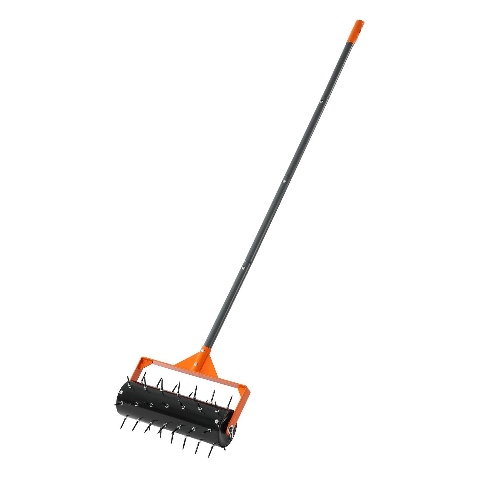 Rolling Lawn Aerator, 410mm Manual Push Aerator Roller with 42 Spikes & 60 in Long Handle, Fillable Drum for Added Weight, Heavy-Duty Lawn Soil Penetrator for Garden Yard Compacted Soils - Image 1