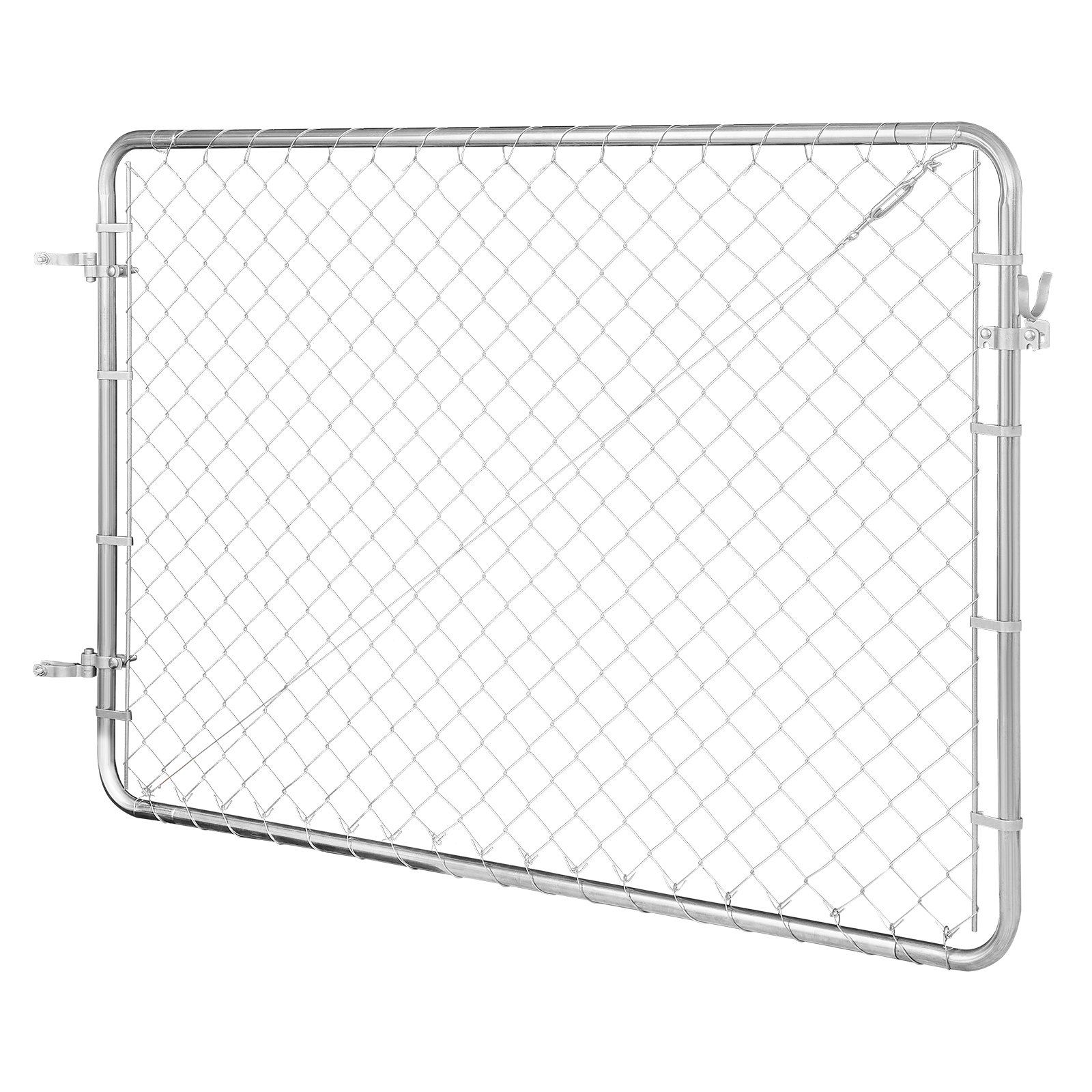 Chain Link Fence Gate, 183 x 122 cm, Adjustable Chain Link Fence Panel, Fit 67-183 cm (W) x 183 cm (H) Garden Fence Gate Opening, Rust-Resistant Galvanized Fencing Gate for Farm, Posts Not Included - Image 1