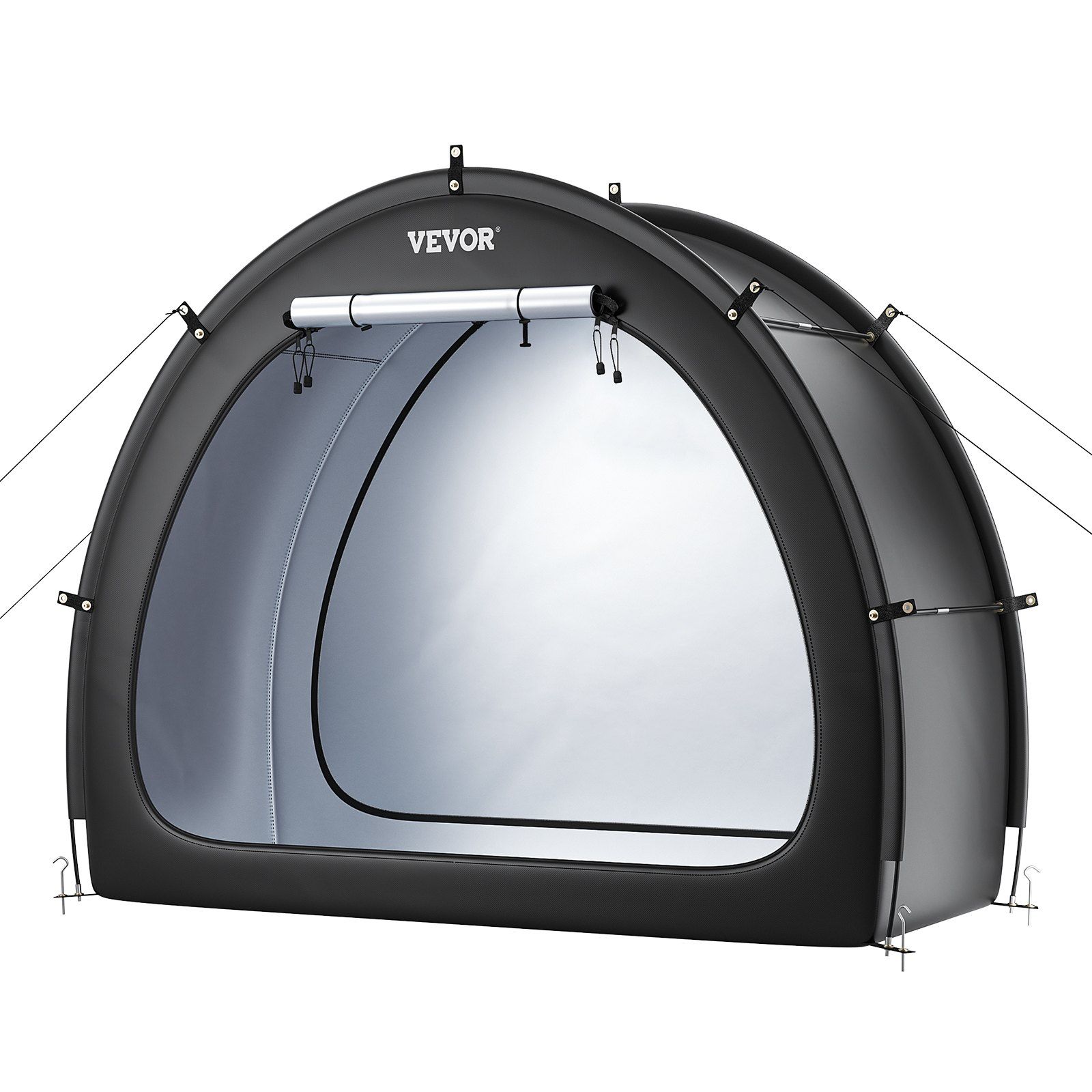 Bike Storage Tent, 1 to 2 Bikes, Outdoor Spacious Bike Storage Tent with Ventilated Window, Waterproof Fan-Shaped Bike Tent with High Strength Fiberglass & Dual Zippers, Fit for Bicycle - Image 1