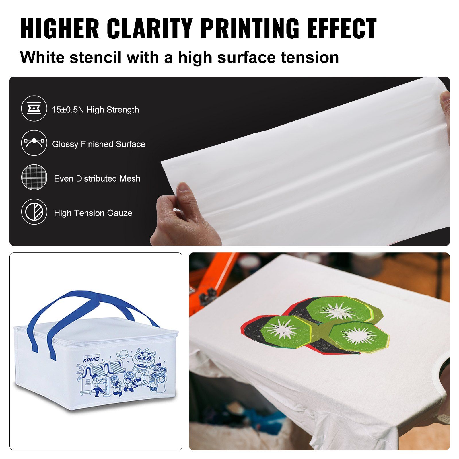 Screen Printing Kit, 6 Pieces Aluminum Silk Screen Printing Frames, 18x20inch Silk Screen Printing Frame with 160 Count Mesh, High Tension Nylon Mesh and Sealing Tape for T-shirts DIY Printing - Image 4