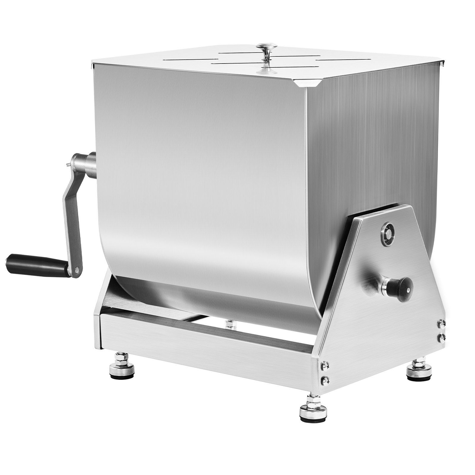 Manual Meat Mixer, 15L Tilt Tank Meat Processing Equipment(Mixing Max 15LBS for Meat), Stainless Steel Meat Mixer, Sausage Mixer Machine with Lid Handle Gear Reducer, Ground Beef Hand Mixer - Image 1