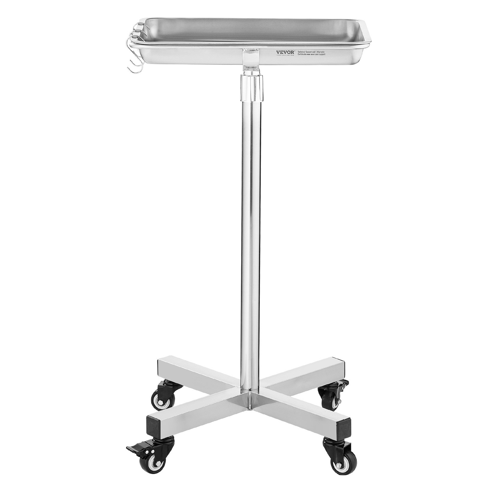 Mayo Stand, Stainless Steel Mayo Tray, Load Capacity up to 35 lbs, Adjustable Height 25.2