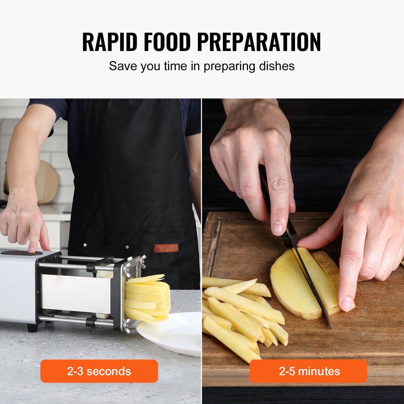 Electric French Fry Cutter, Potato Slicer with 1/2-Inch and 3/8-Inch Stainless Steel Blades, Potato Cutter Chopper w/ Anti-slip Feet, Great for Potato, French Fries, Cucumber, Vegetables, Carrot - Image 4