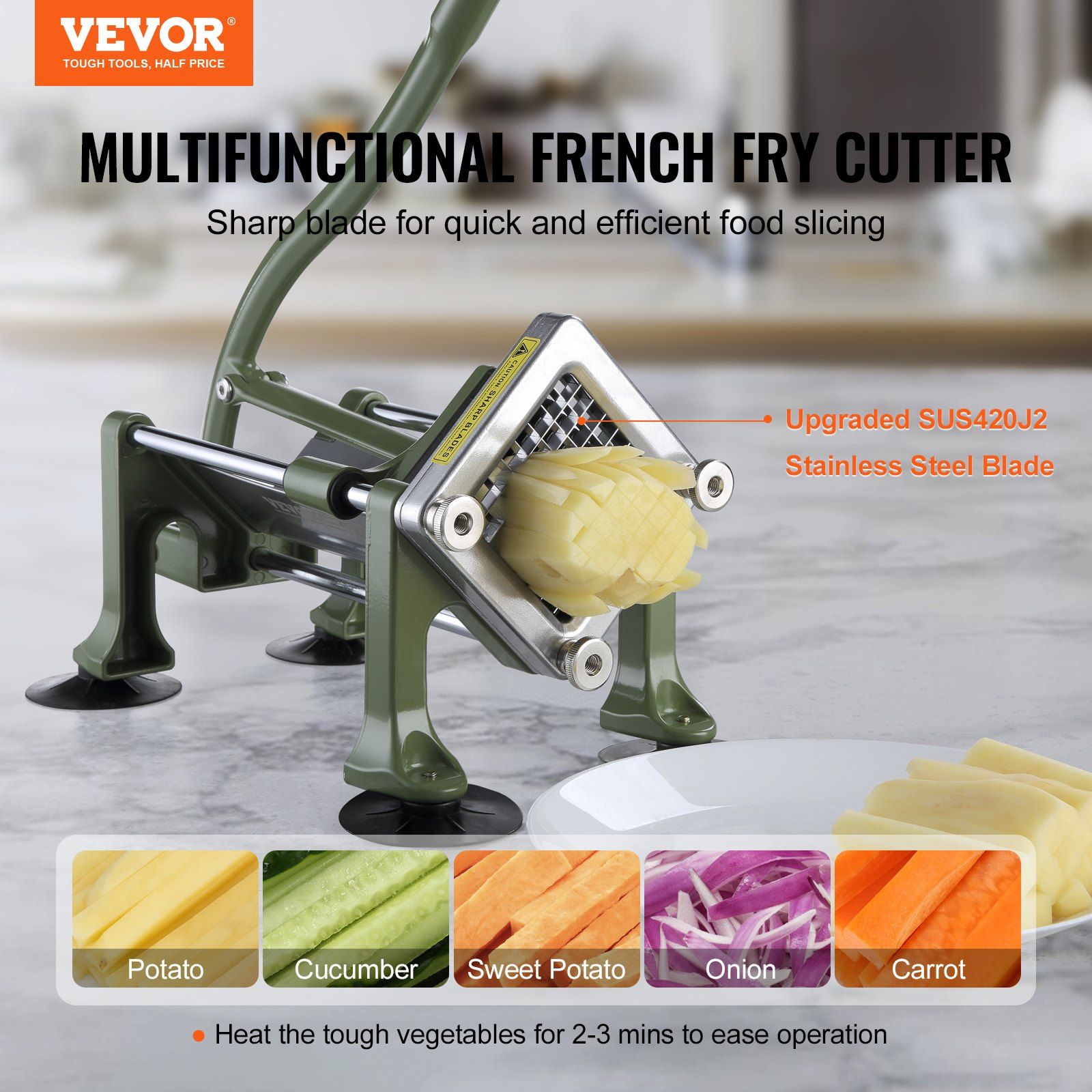 French Fry Cutter, Potato Slicer with 1/2