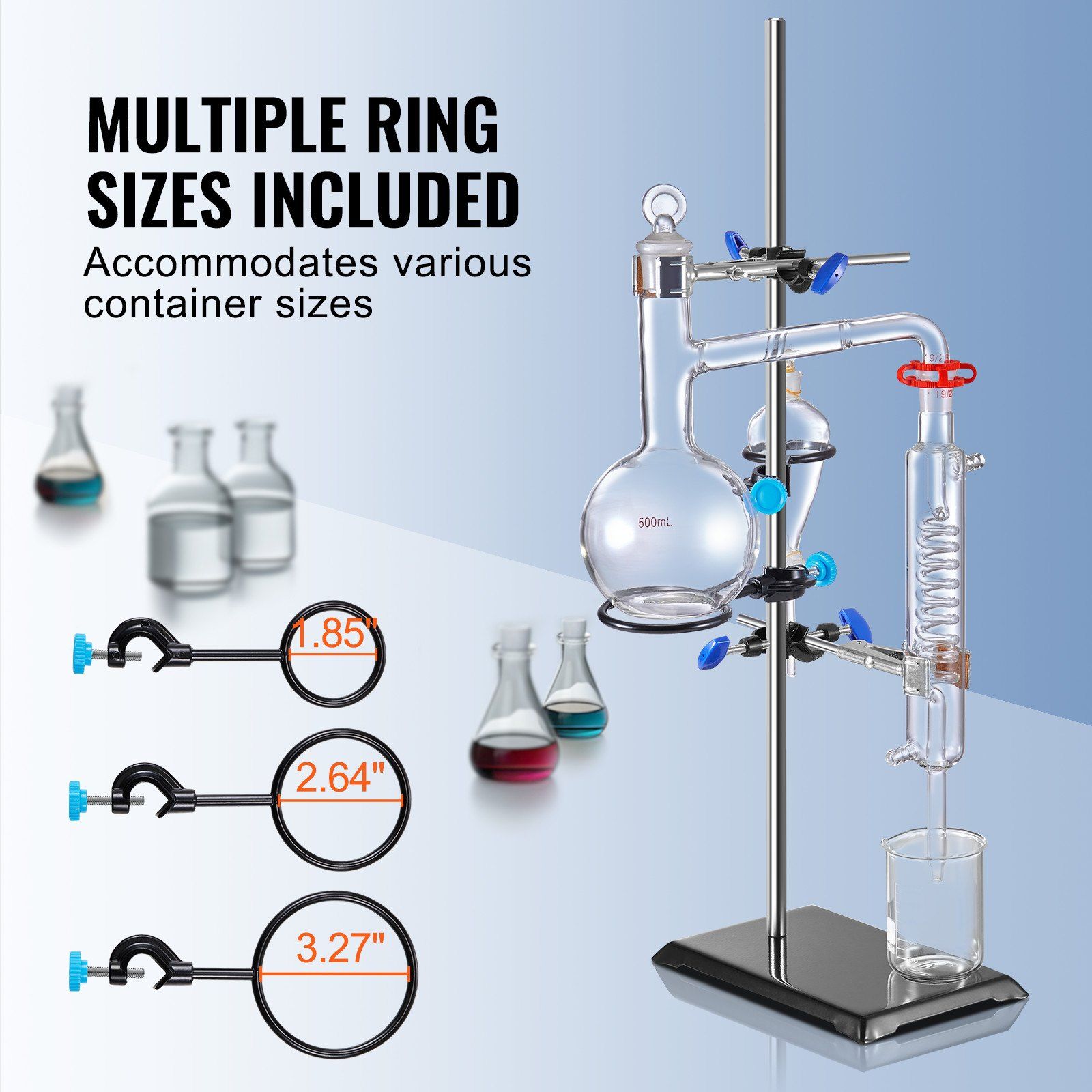Lab Stand Support, Laboratory Retort Support Stand Set, Steel Lab Stand 23.6