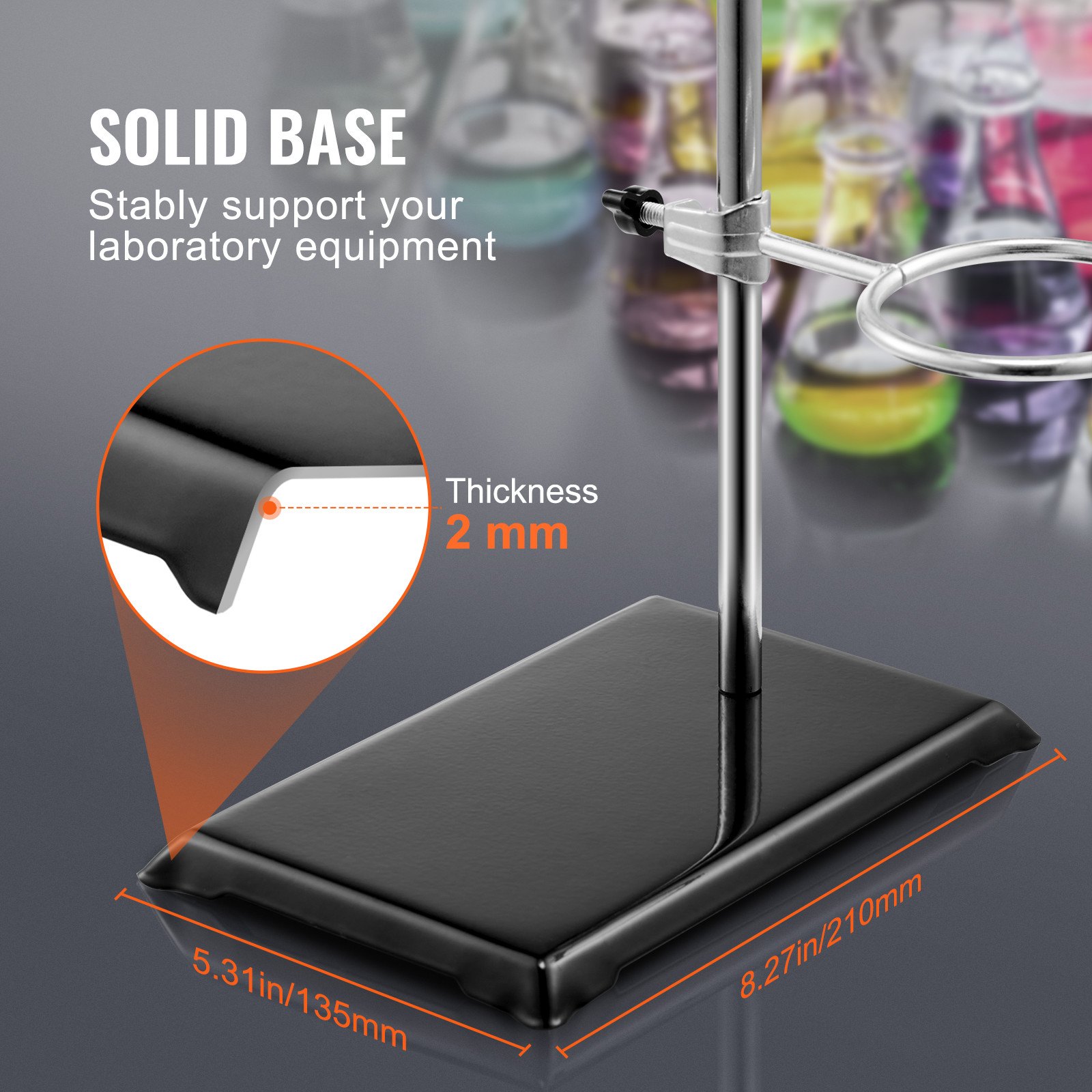 Lab Stand Support, Laboratory Retort Support Stand 2 Sets, Steel Lab Stand 23.6