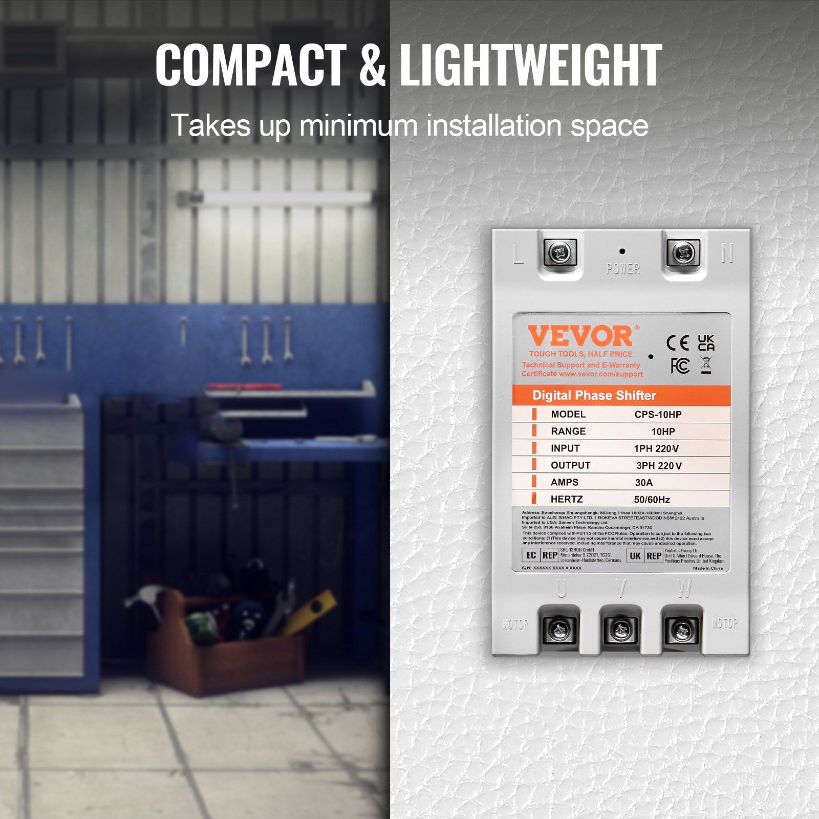 3 Phase Converter - 10HP 30A 220V Single Phase to 3 Phase Converter, Digital Phase Shifter for Residential and Light Commercial Use, 220V Input/Output (One Converter for One Motor Only) - Image 3