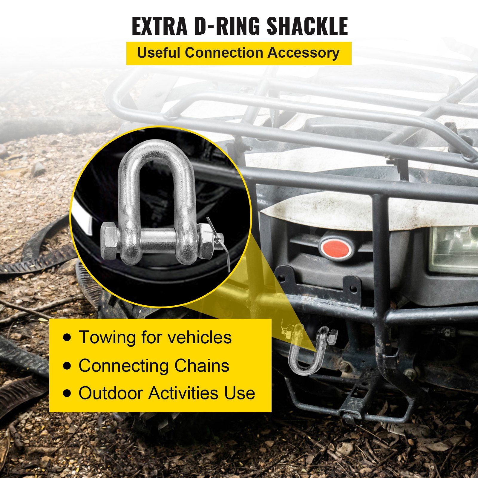 J Hook Chain, 2PCS 8 mm x 300 cm G80 Long Shank J Hook Tow Chain with RTJ Cluster Hook & Grab Hook, 2448 kg Working Load, Heavy Duty Transport Truck Chain for Wrecker Recovery Trailer Towing - Image 6